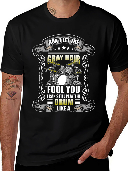 Gray Hair Drummer T-Shirt
