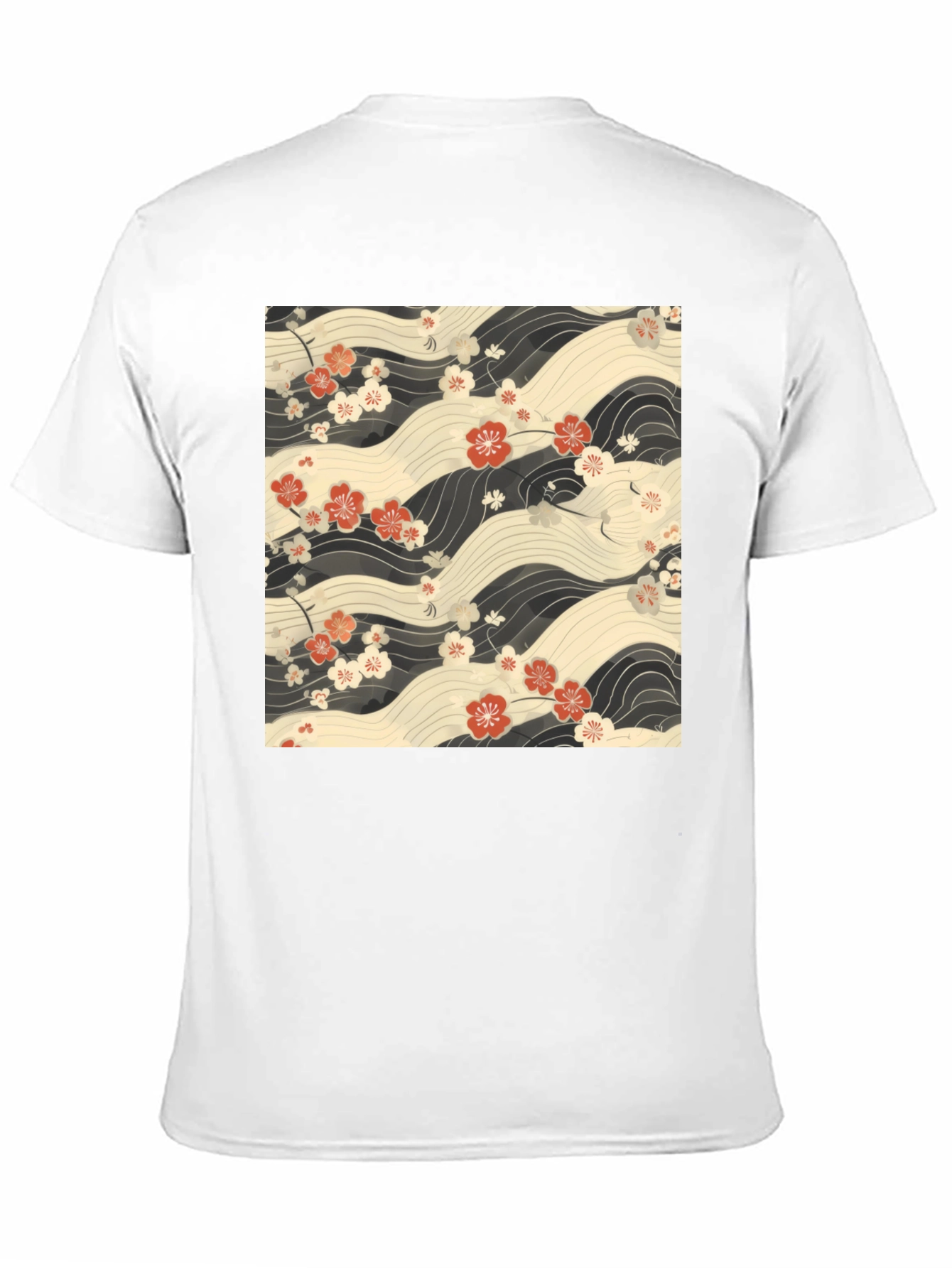 Floral Wave Print T-Shirt - Stylish Casual Wear