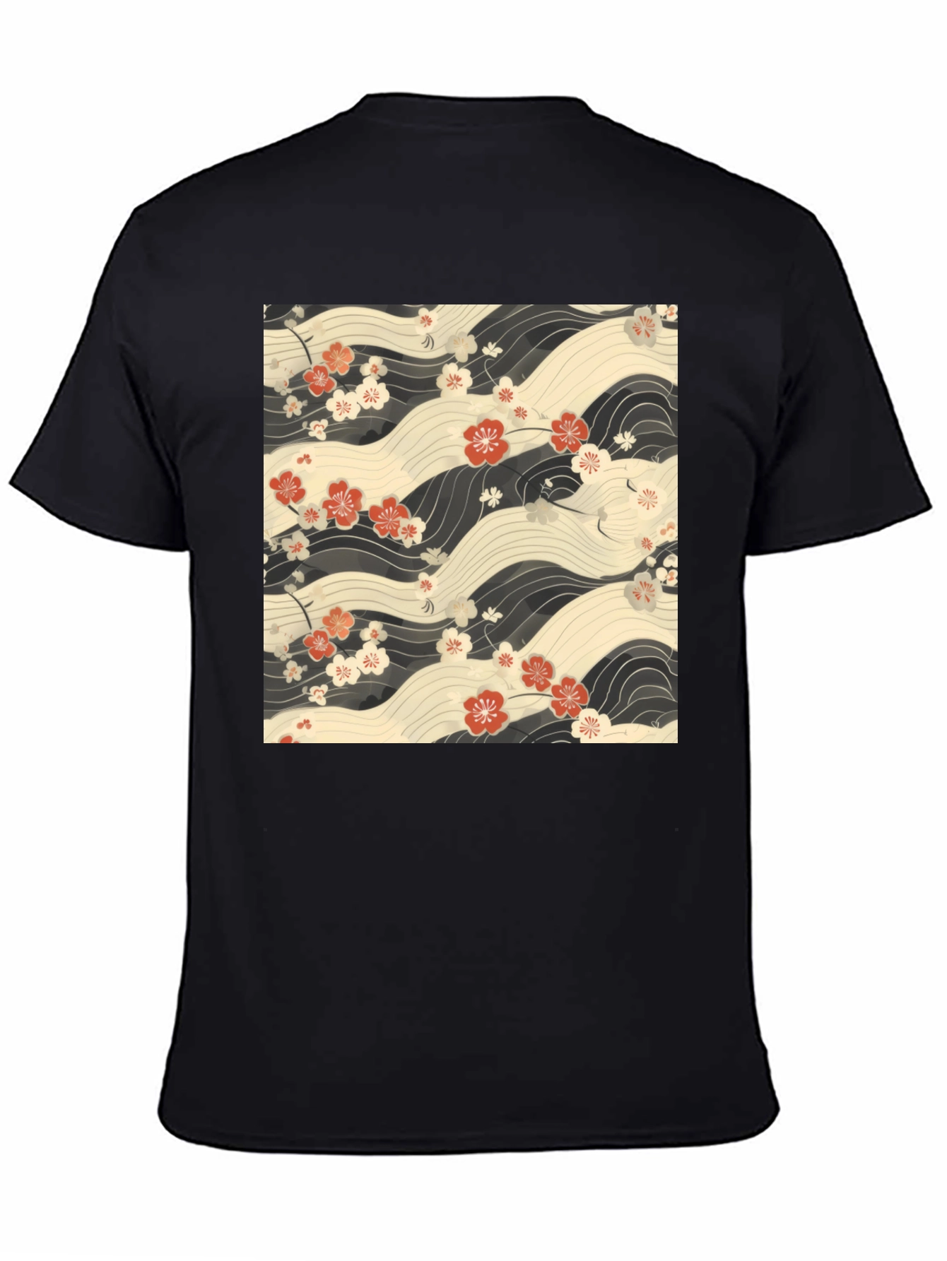 Floral Wave Print T-Shirt - Stylish Casual Wear
