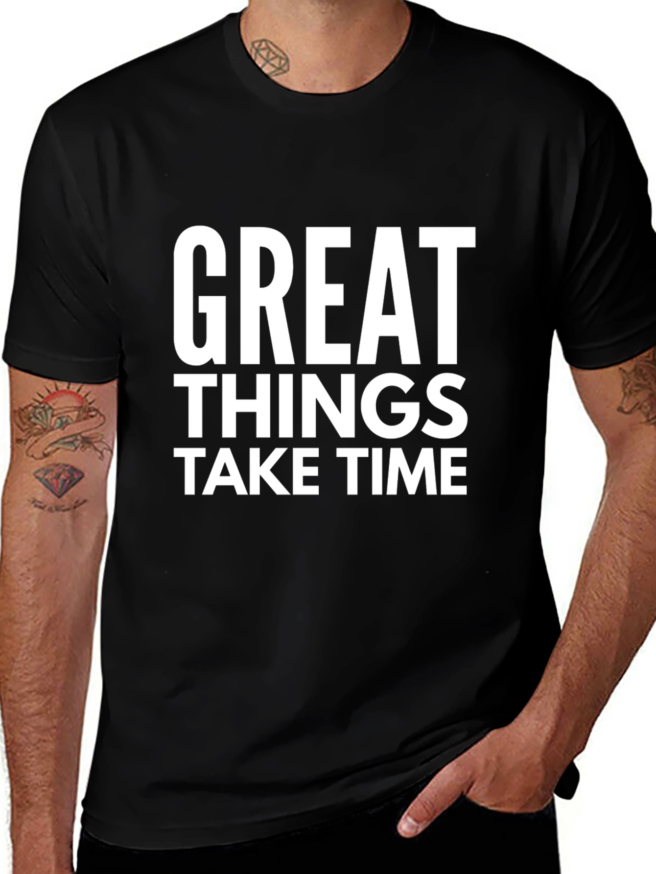 Great Things Take Time Graphic Tee - Black