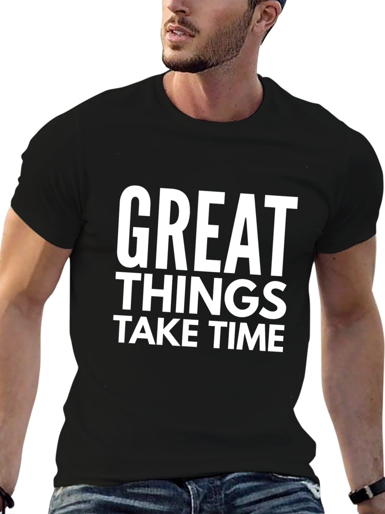 Great Things Take Time Graphic Tee - Black
