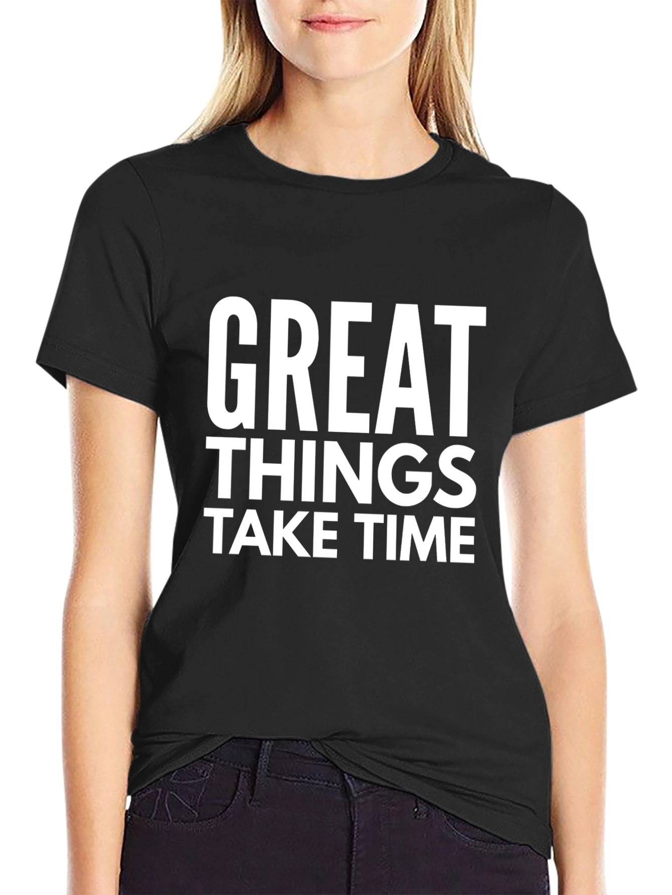 Great Things Take Time Graphic Tee - Black