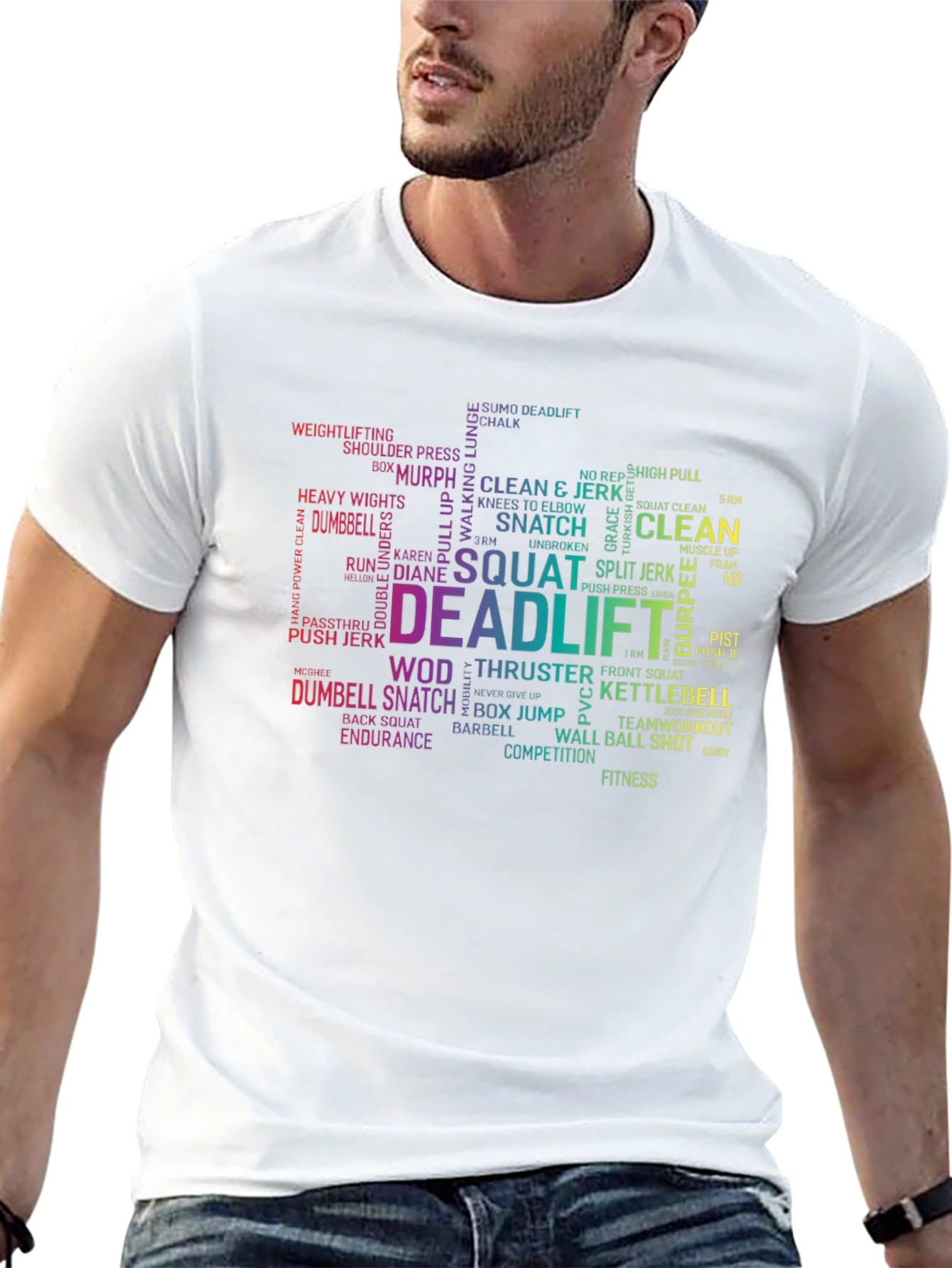 Workout Word Cloud T-Shirt - Fitness Apparel