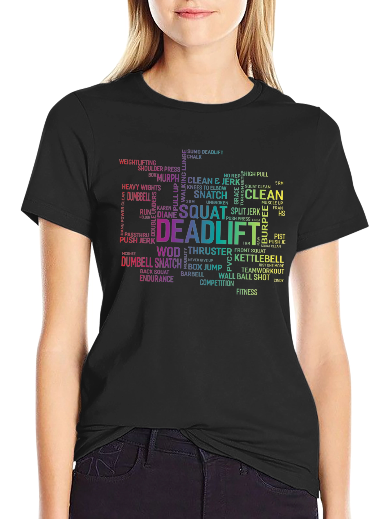 Workout Word Cloud T-Shirt - Fitness Apparel
