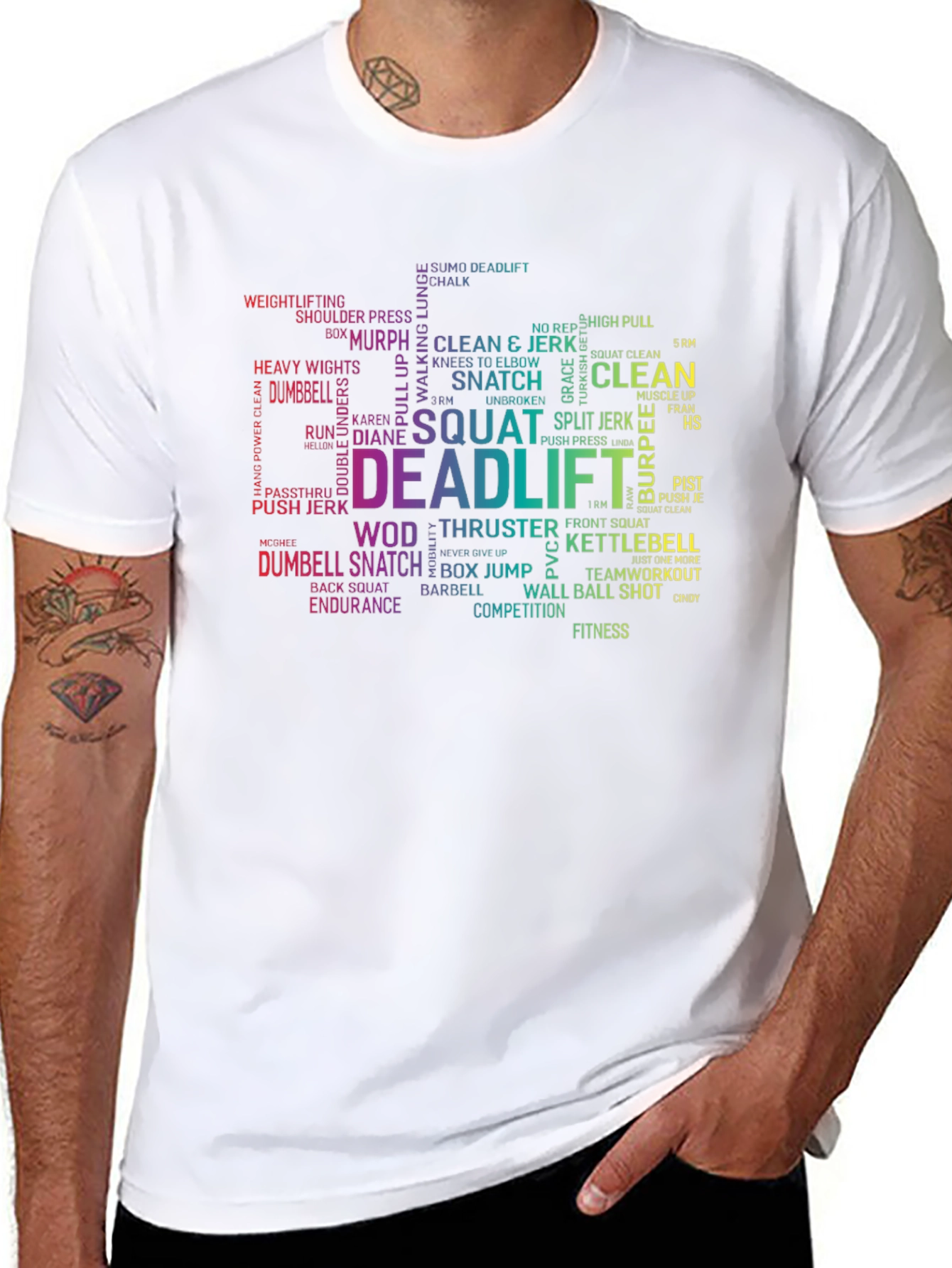Workout Word Cloud T-Shirt - Fitness Apparel