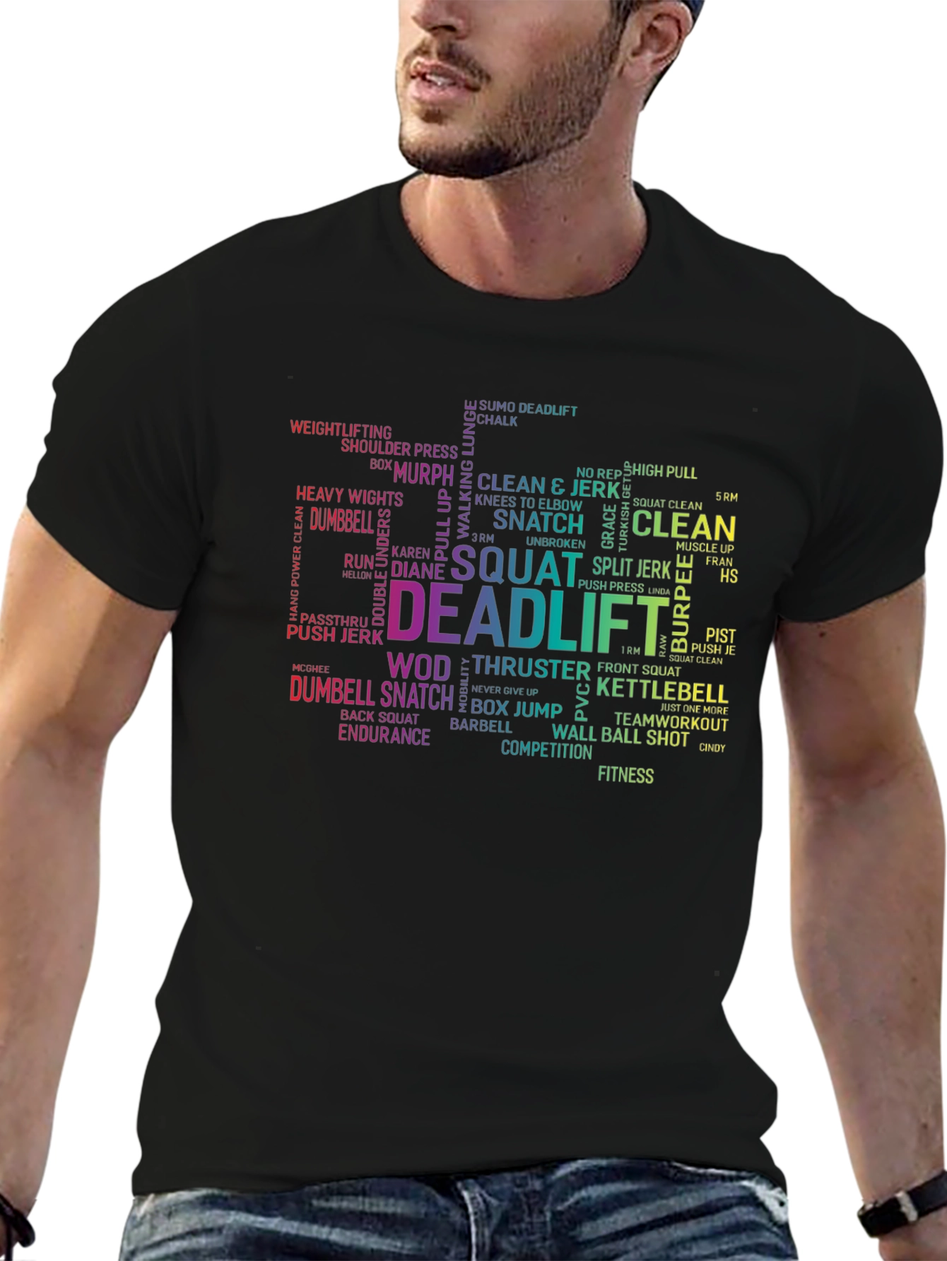 Workout Word Cloud T-Shirt - Fitness Apparel