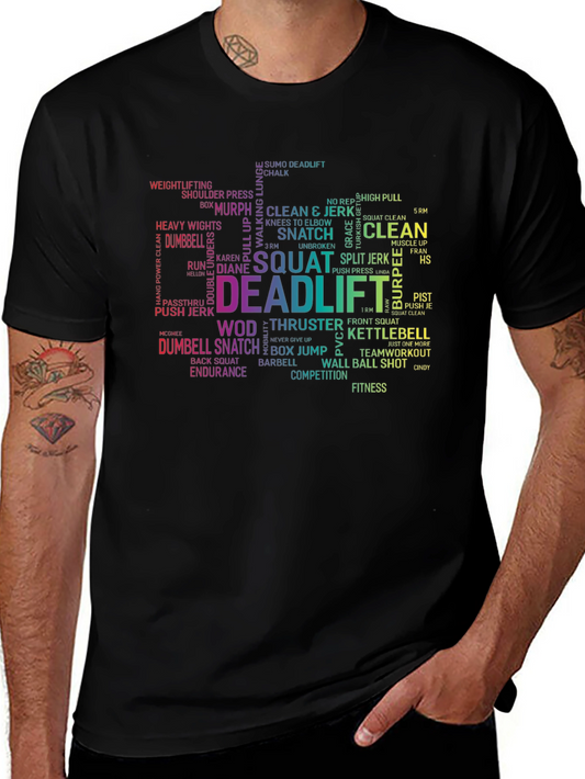 Workout Word Cloud T-Shirt - Fitness Apparel