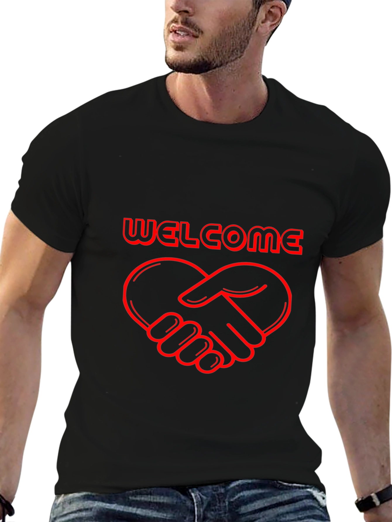 Welcome Heart Handshake Graphic Tee