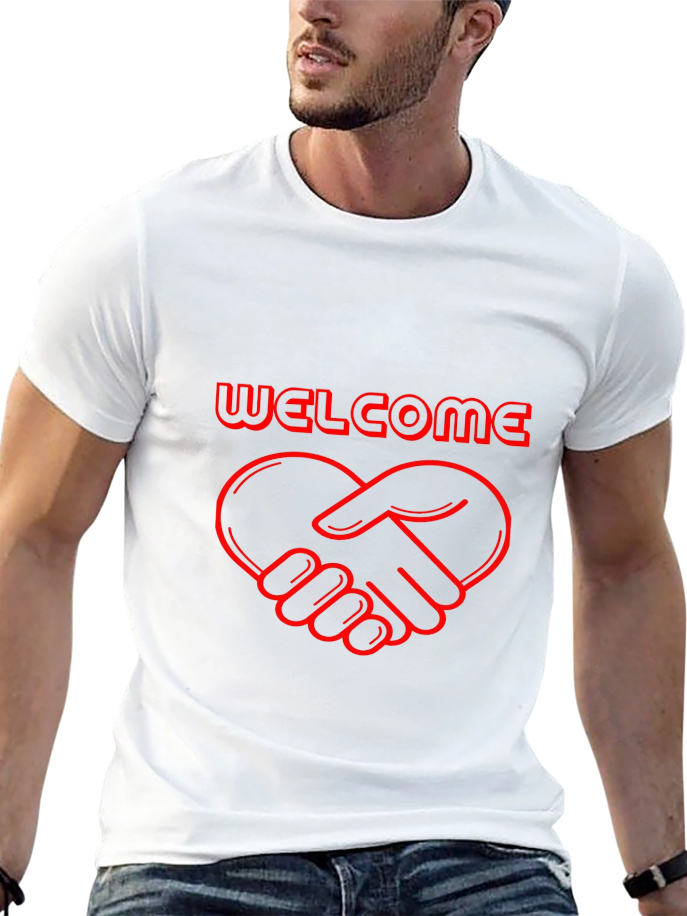 Welcome Heart Handshake Graphic Tee