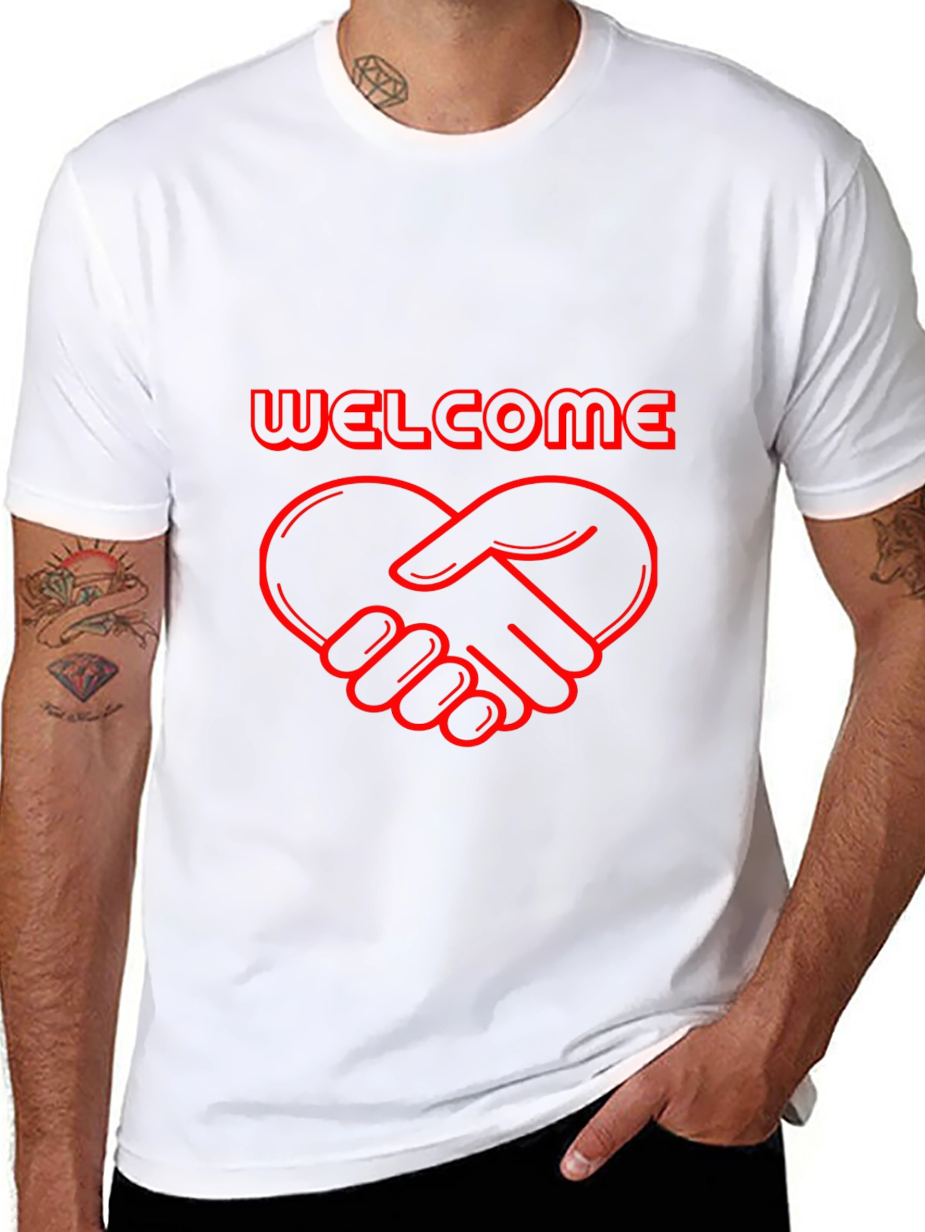 Welcome Heart Handshake Graphic Tee