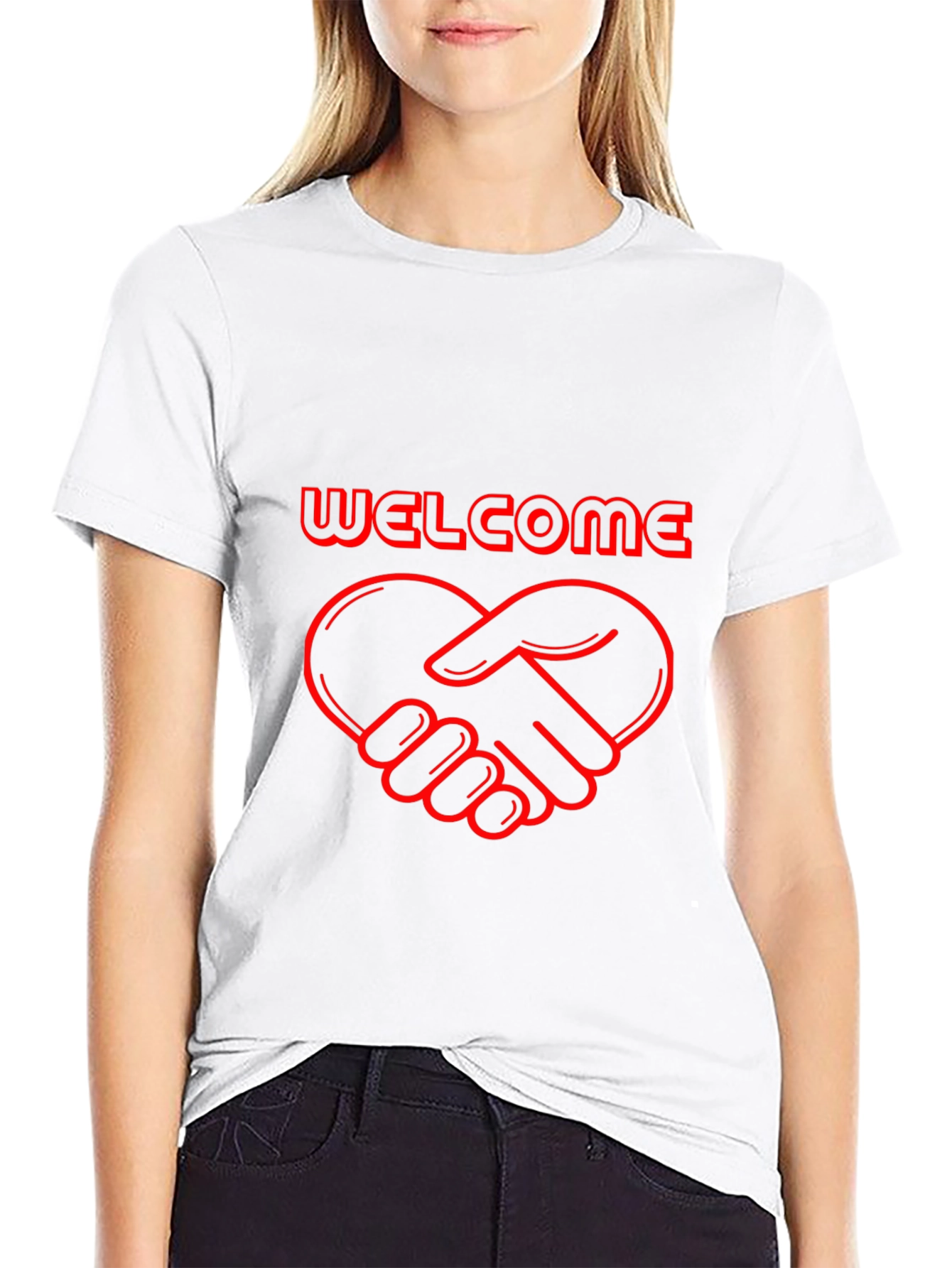 Welcome Heart Handshake Graphic Tee