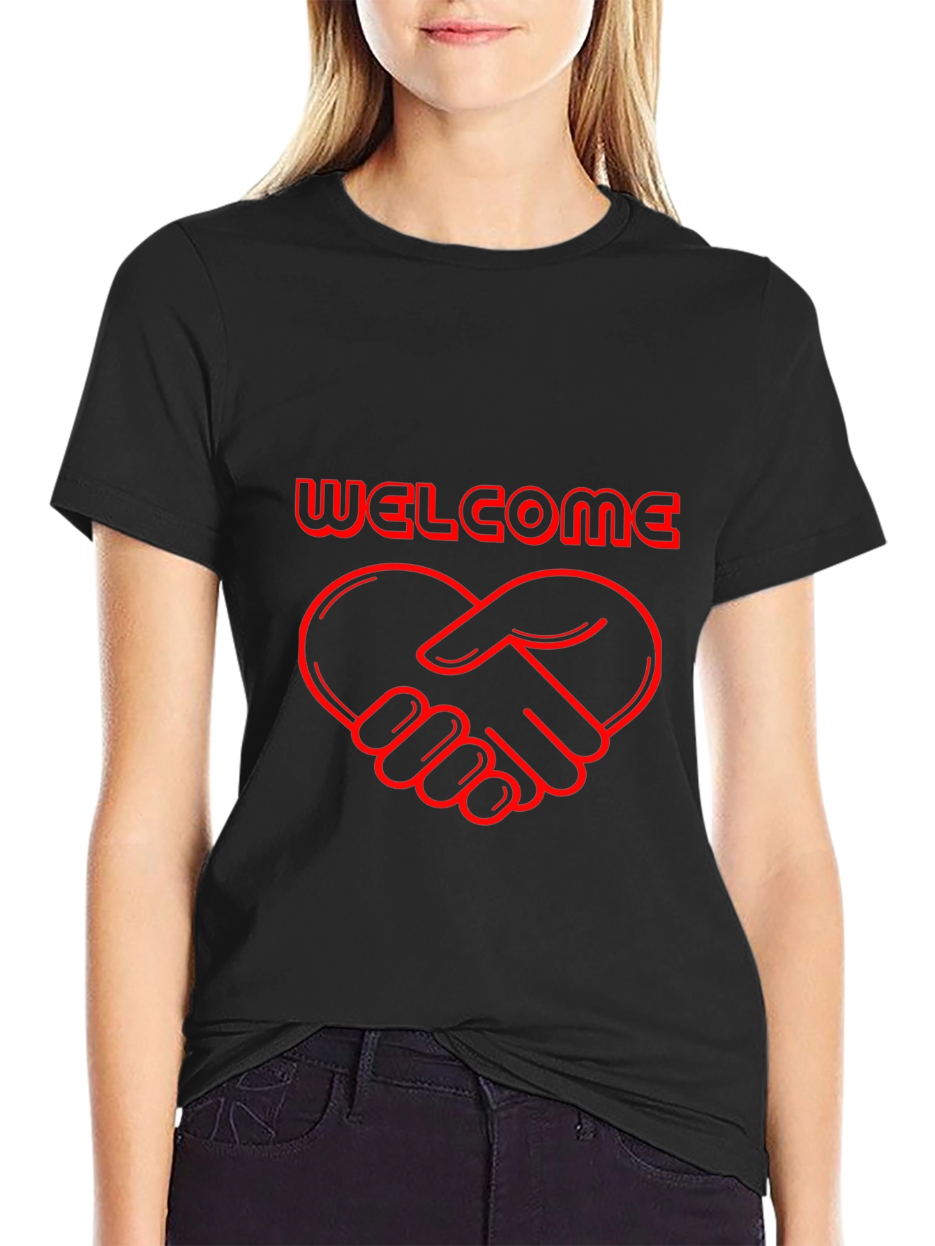 Welcome Heart Handshake Graphic Tee