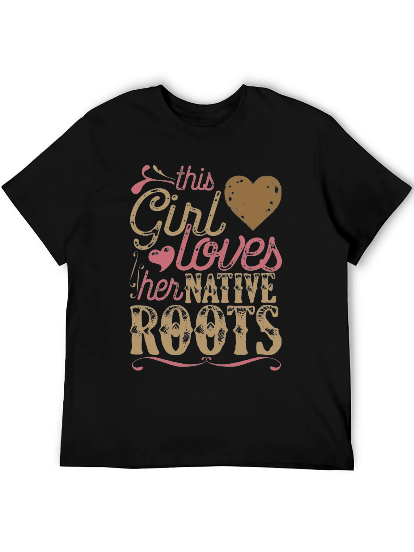 Native Roots Girls T-Shirt - Black Tee