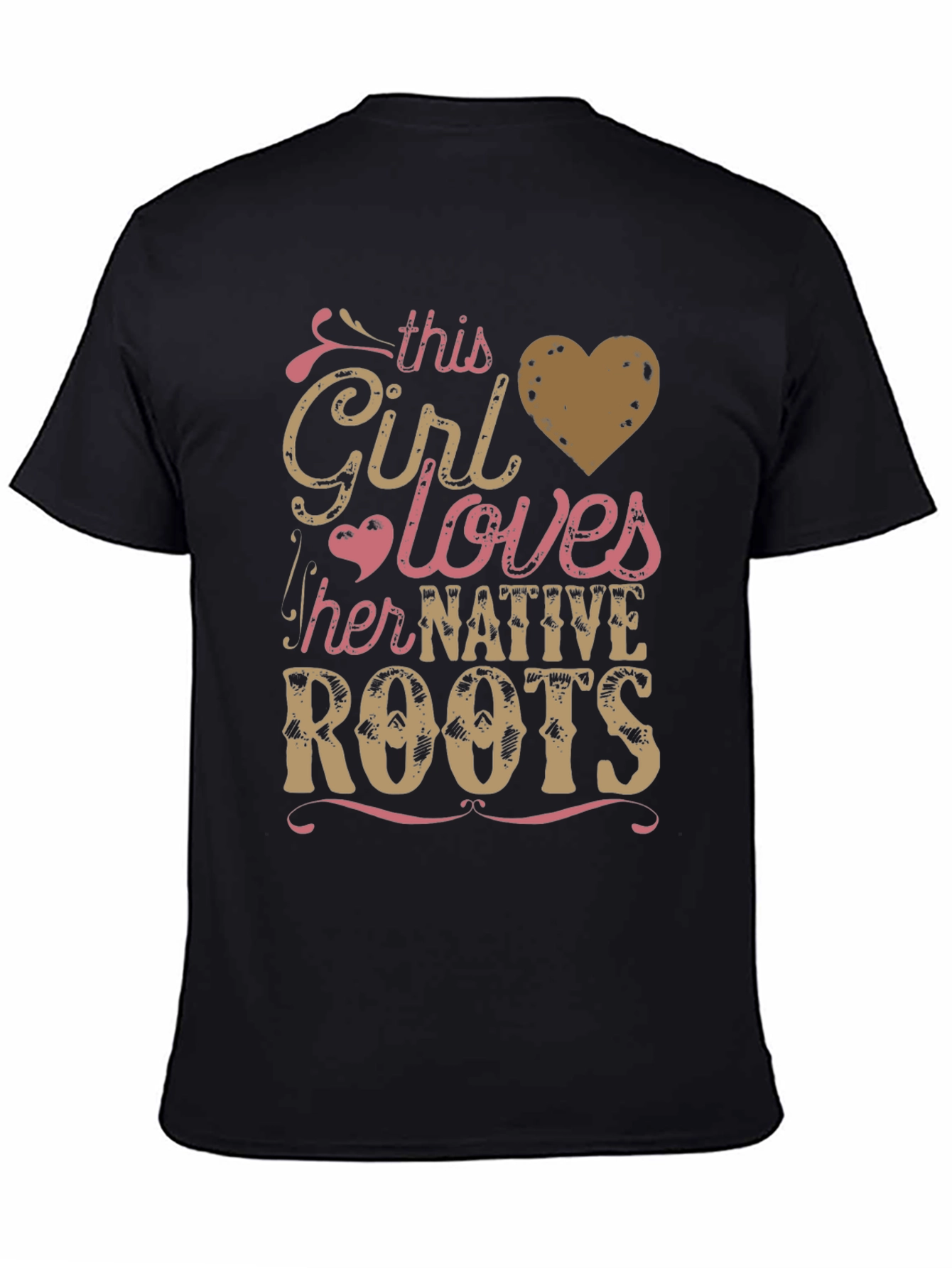 Native Roots Girls T-Shirt - Black Tee