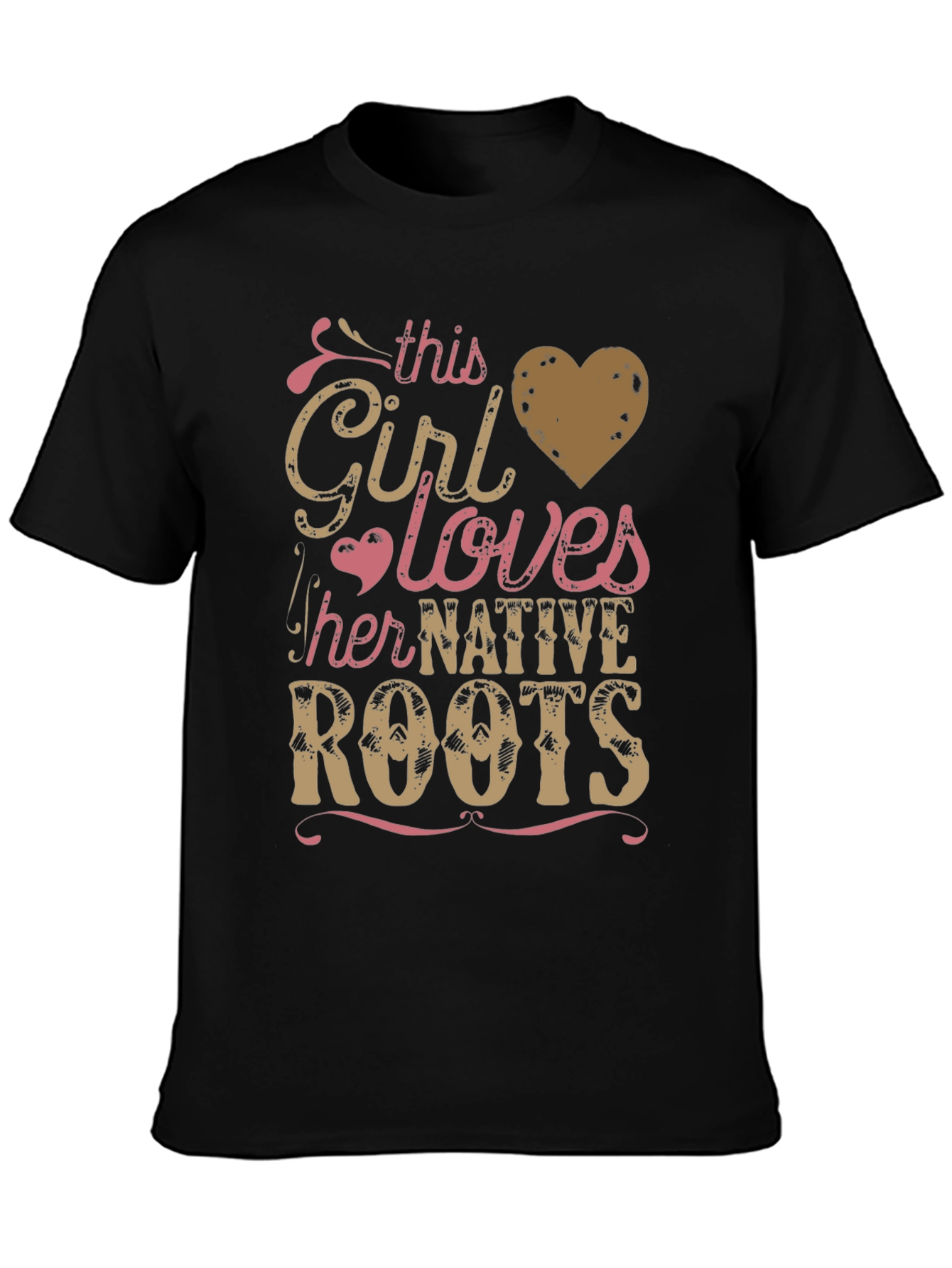 Native Roots Girls T-Shirt - Black Tee