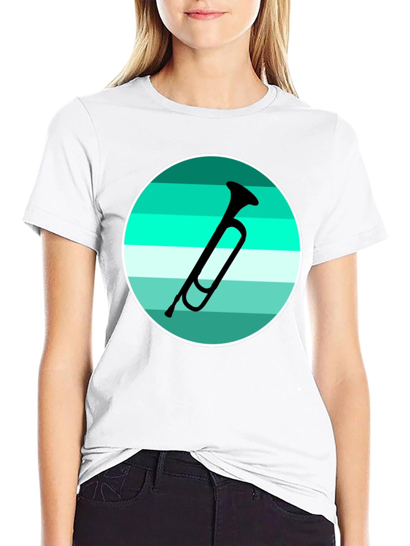 Musical Horn Graphic Tee - Black