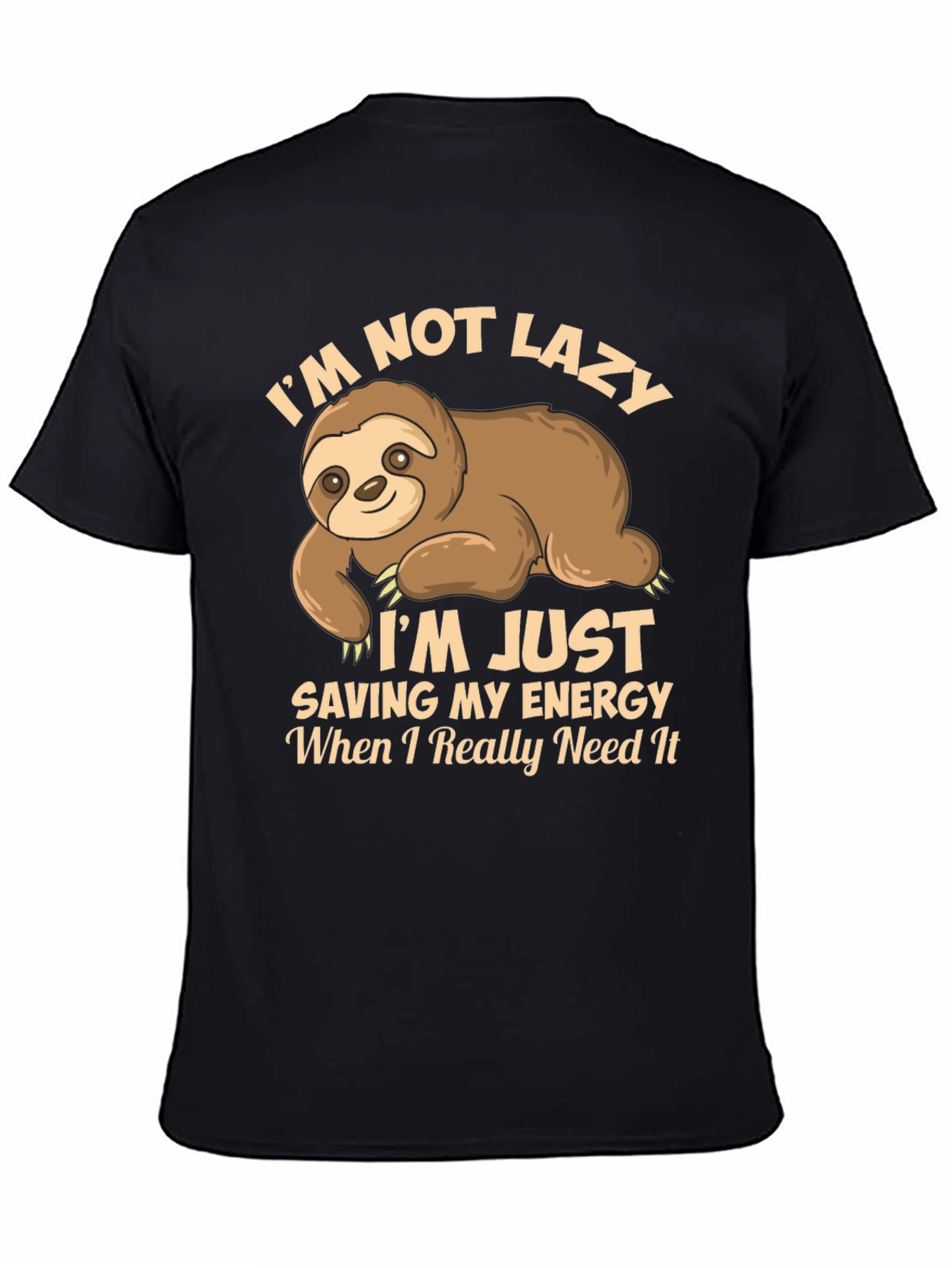 Funny Sloth T-Shirt - Saving Energy Design