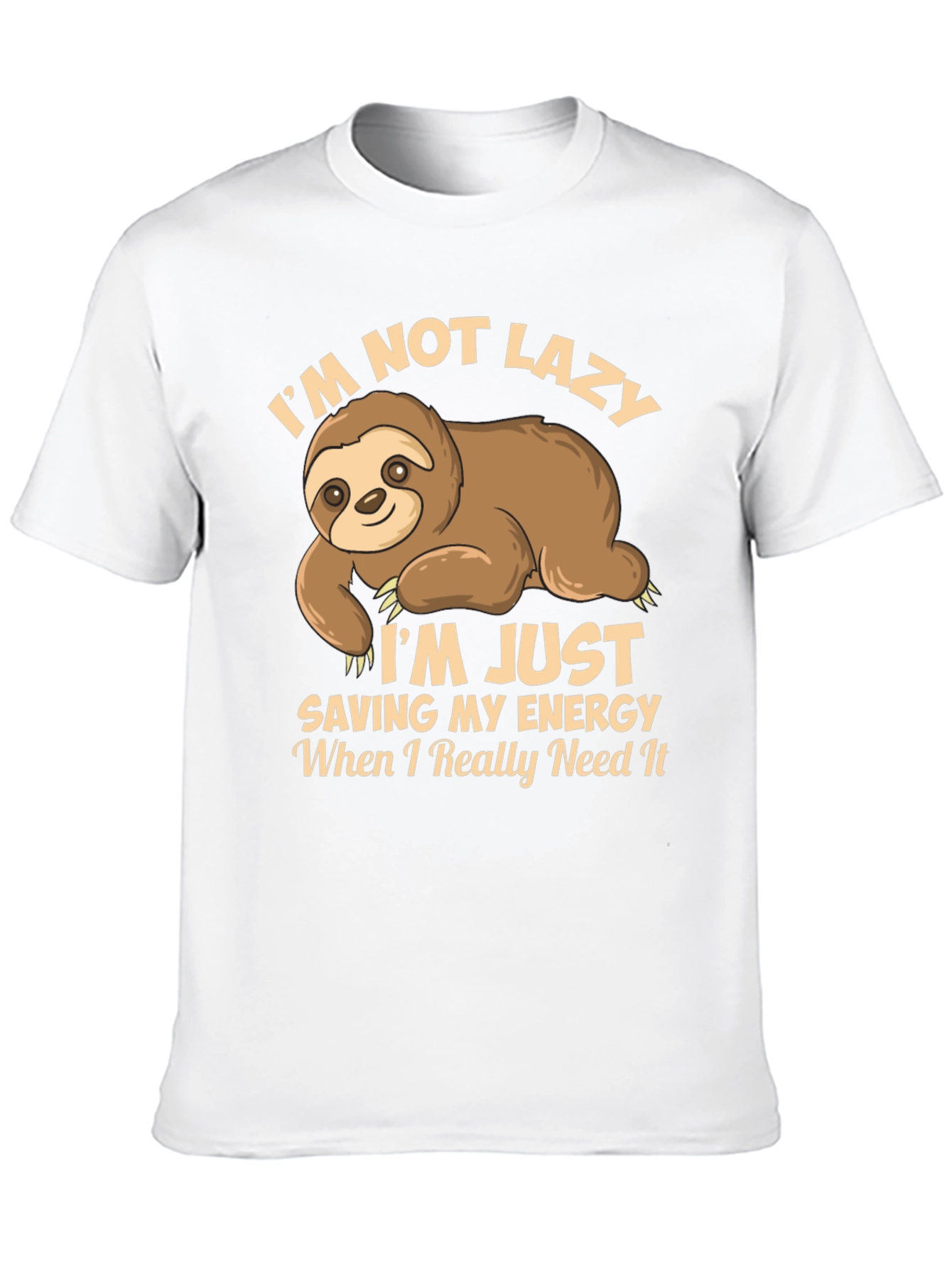 Funny Sloth T-Shirt - Saving Energy Design