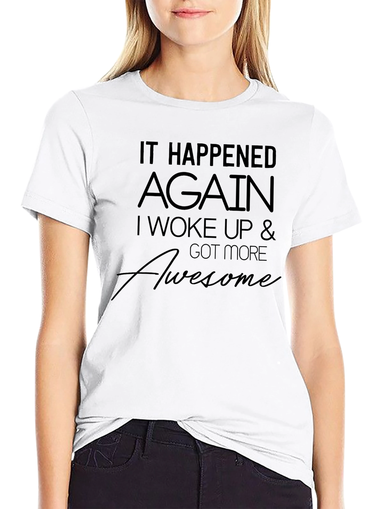 Awesome Again T-Shirt - Black Casual Cotton Tee