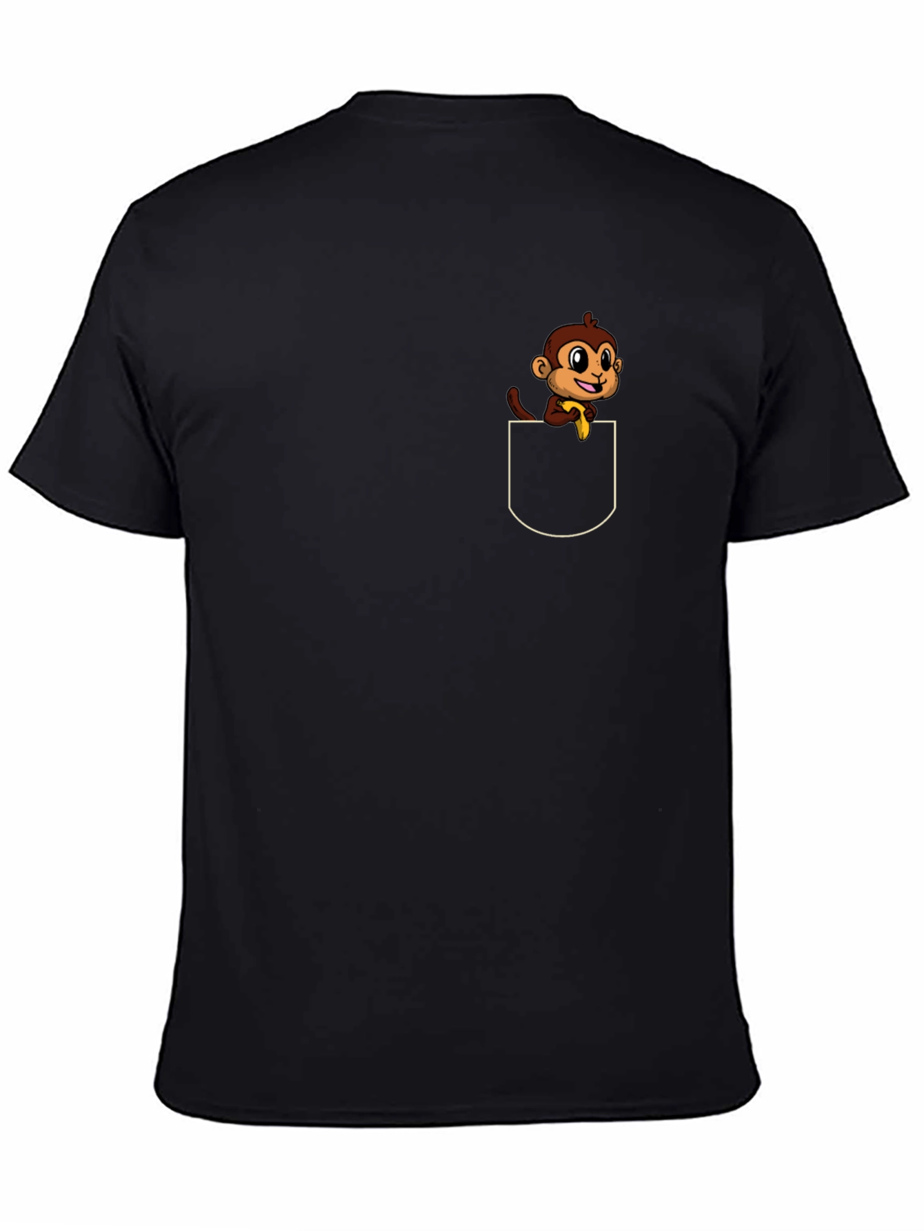 Monkey Pocket T-Shirt - Cute Cartoon Tee