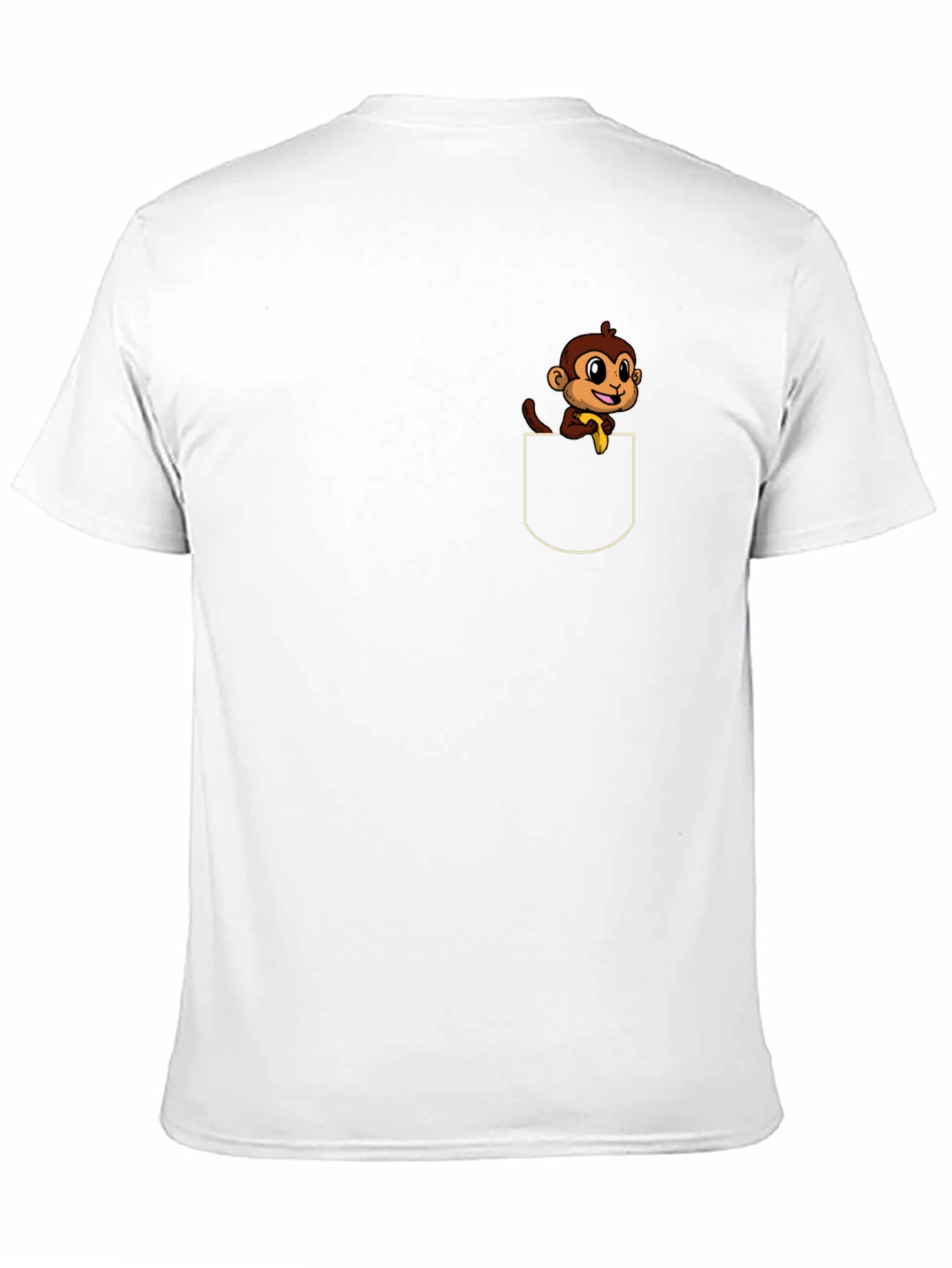 Monkey Pocket T-Shirt - Cute Cartoon Tee