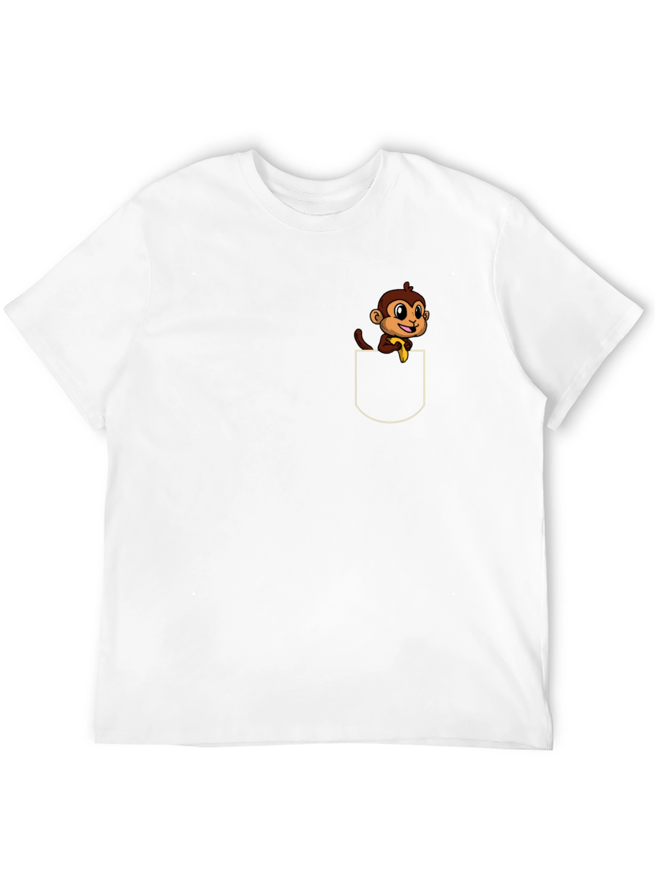 Monkey Pocket T-Shirt - Cute Cartoon Tee