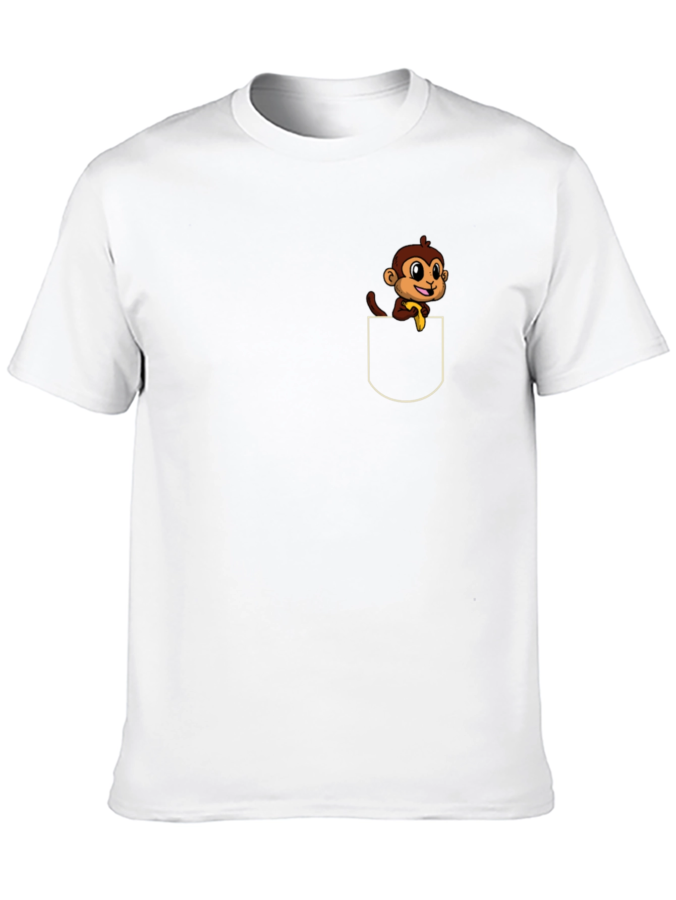 Monkey Pocket T-Shirt - Cute Cartoon Tee