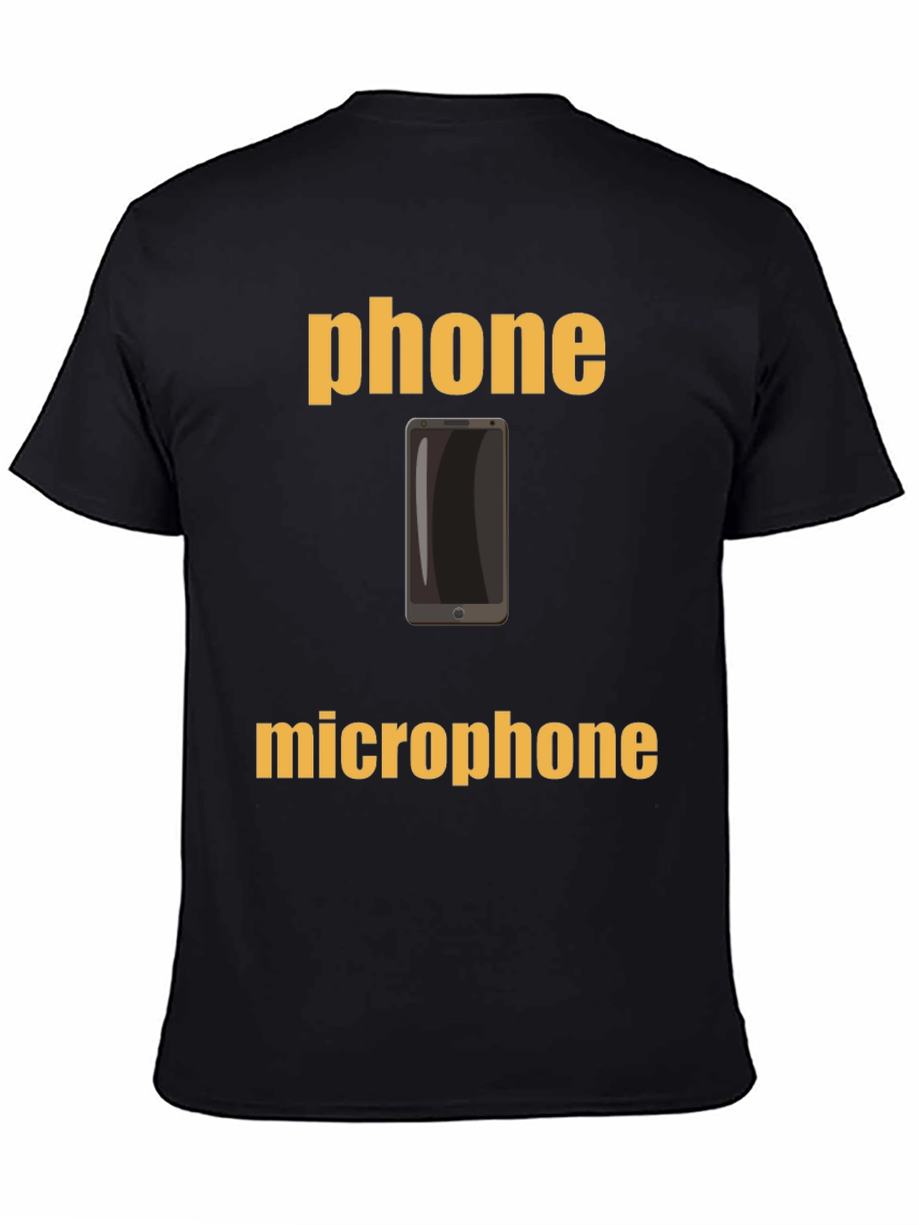 Phone Microphone Graphic Tee - Black Cotton T-Shirt