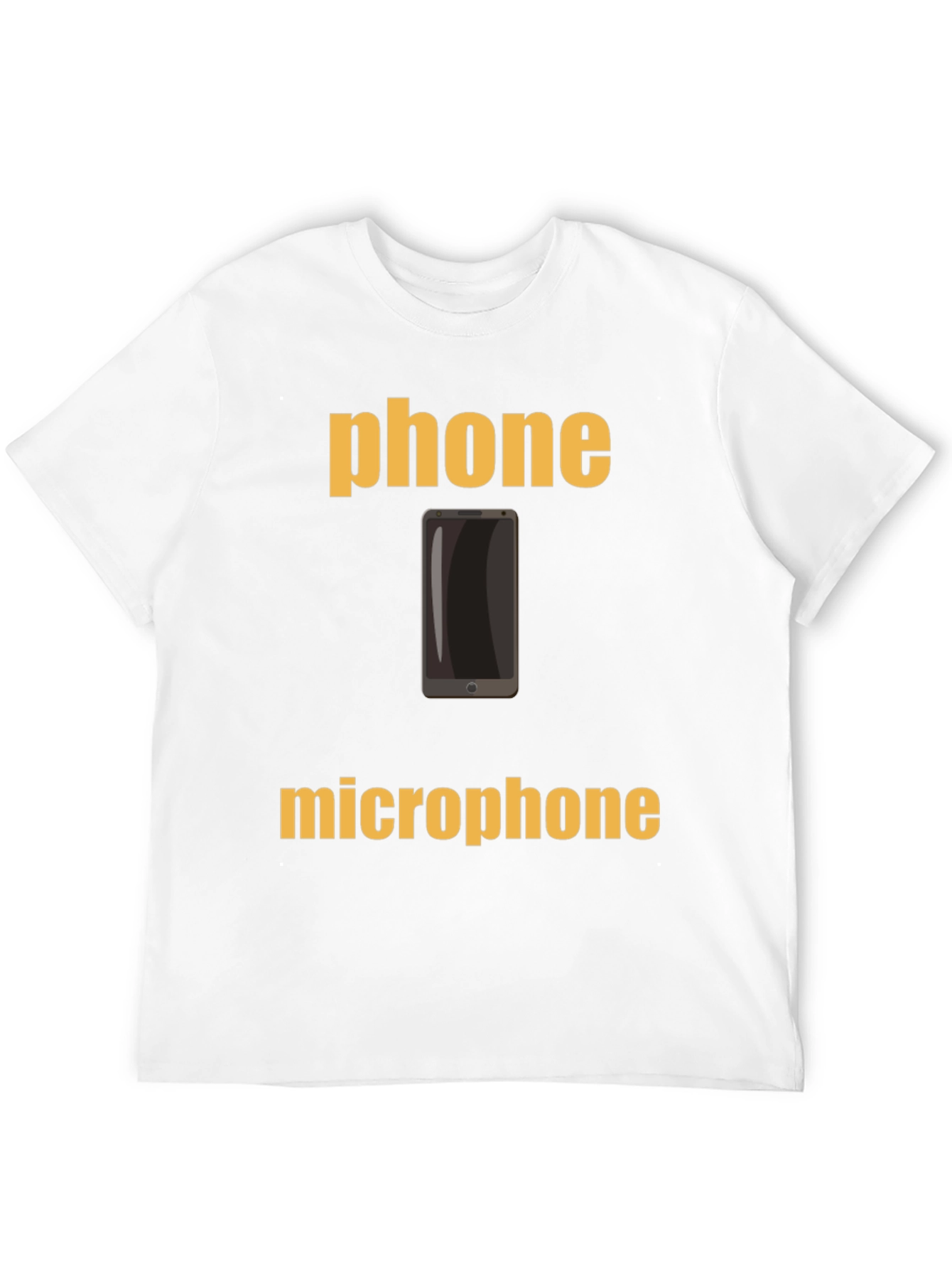 Phone Microphone Graphic Tee - Black Cotton T-Shirt