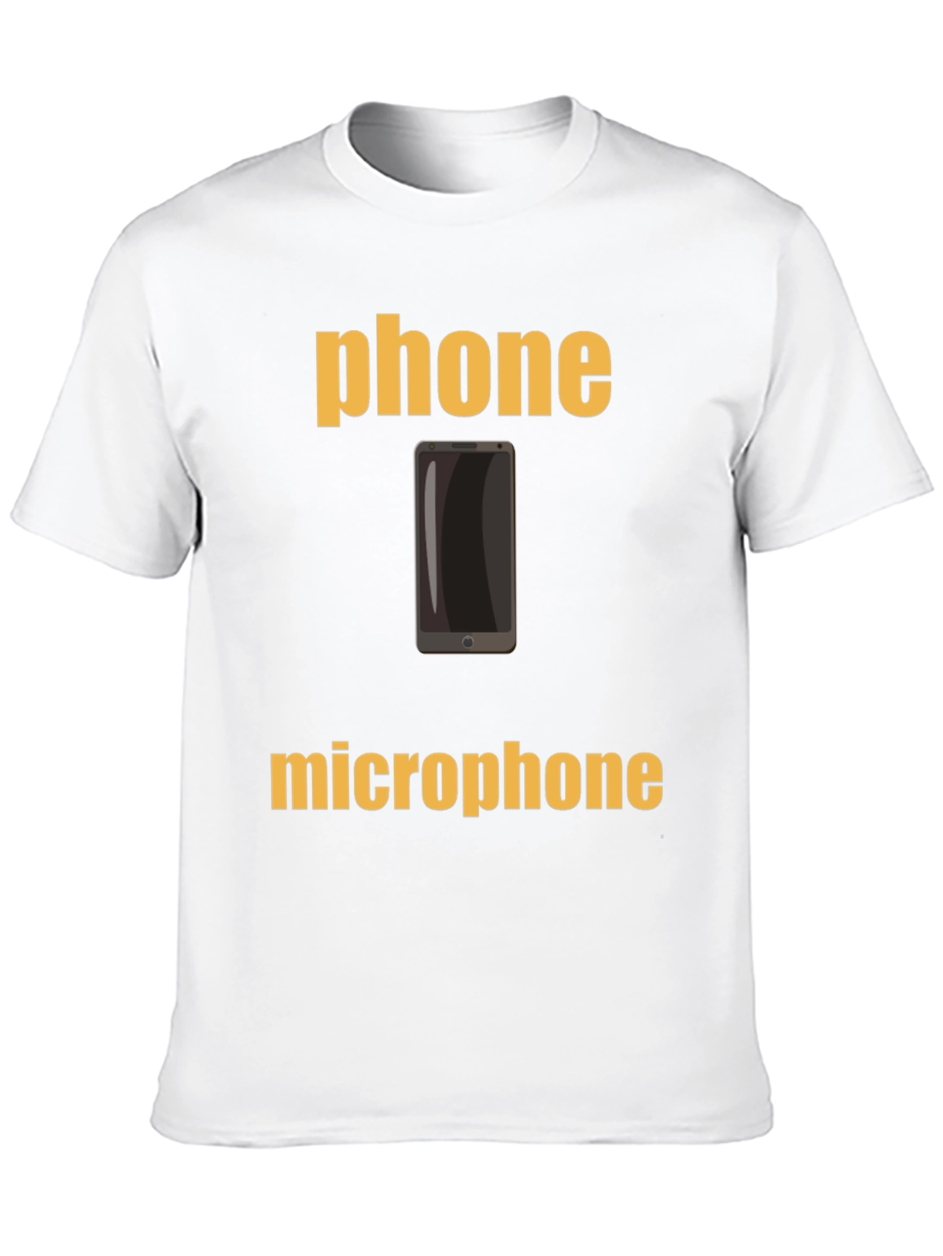Phone Microphone Graphic Tee - Black Cotton T-Shirt