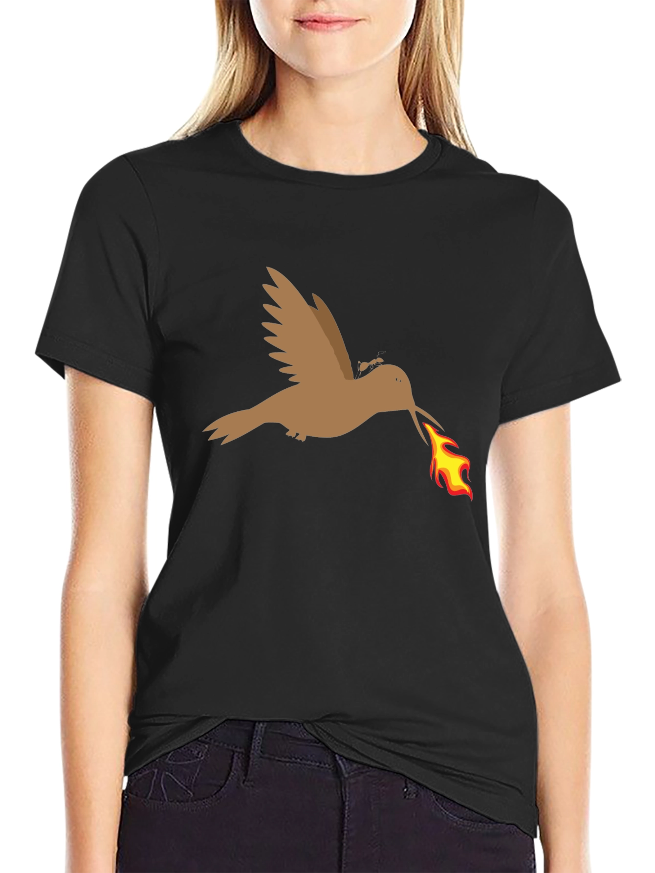 Hummingbird Fire T-Shirt - Unique Graphic Tee
