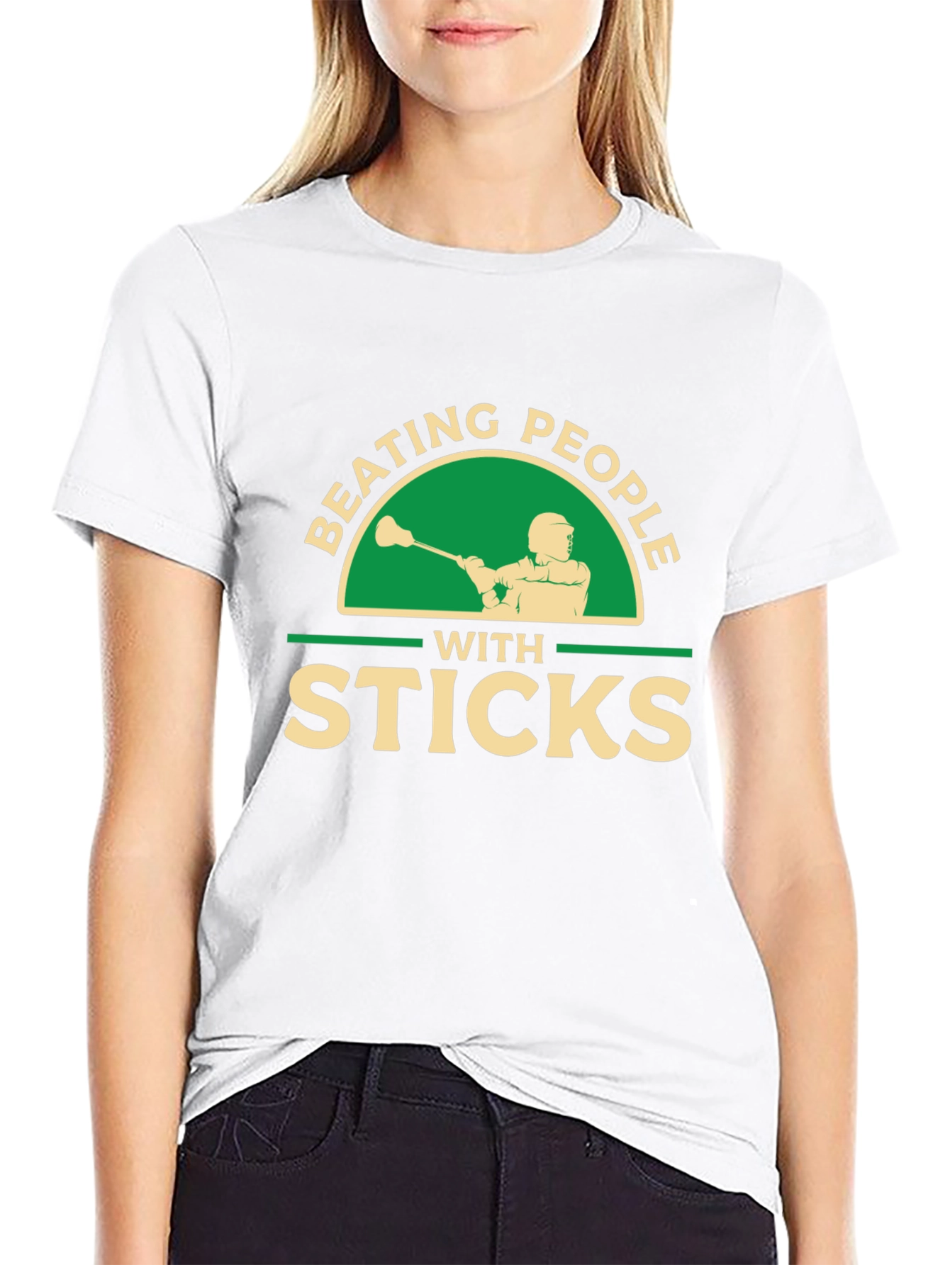 Beating People with Sticks T-Shirt - Lacrosse Tee