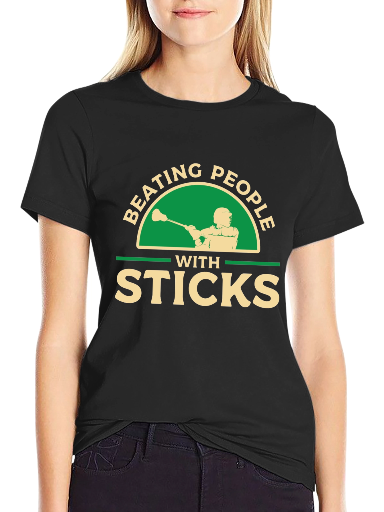 Beating People with Sticks T-Shirt - Lacrosse Tee