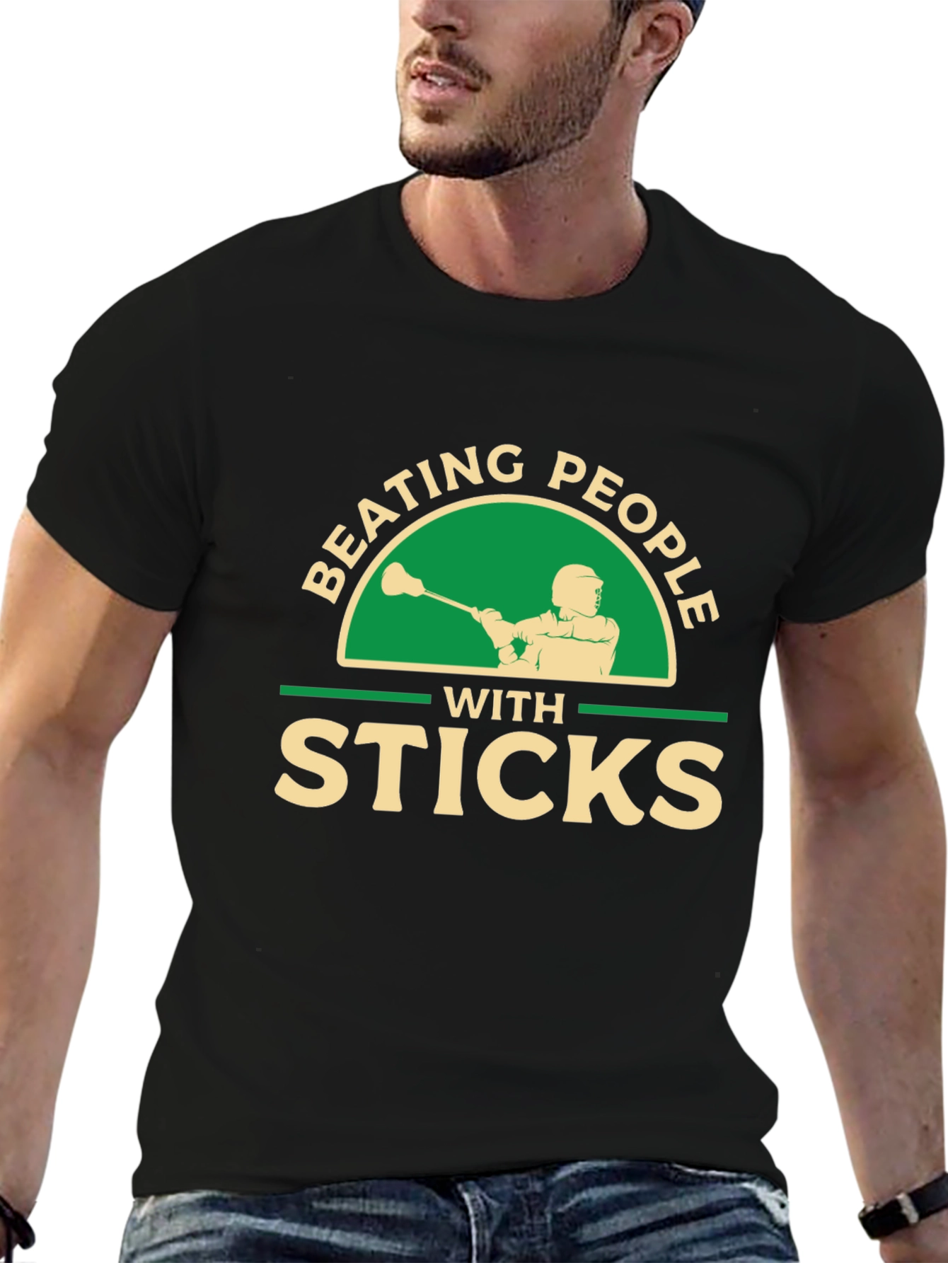 Beating People with Sticks T-Shirt - Lacrosse Tee