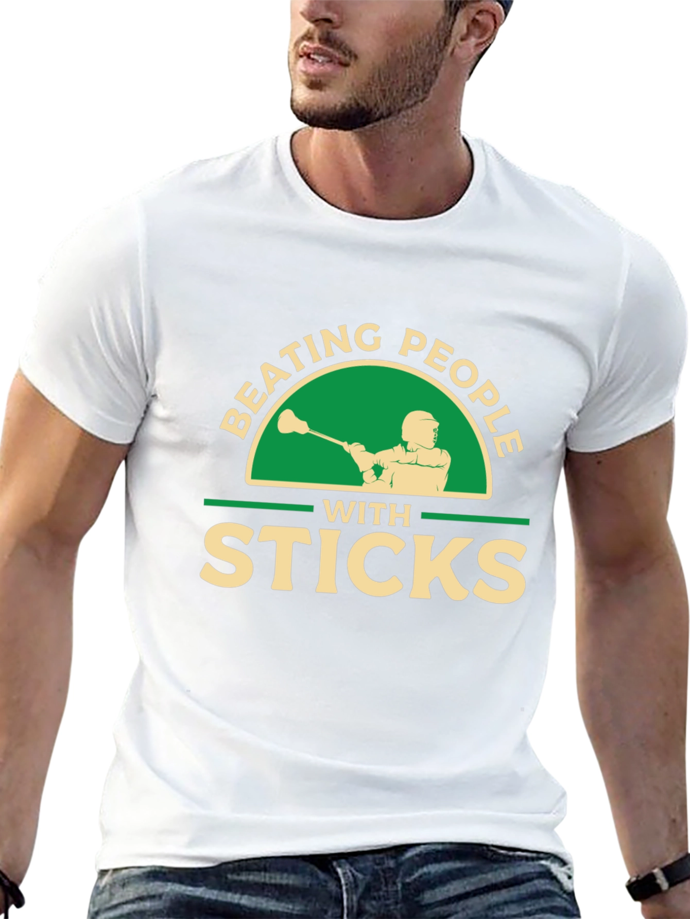Beating People with Sticks T-Shirt - Lacrosse Tee