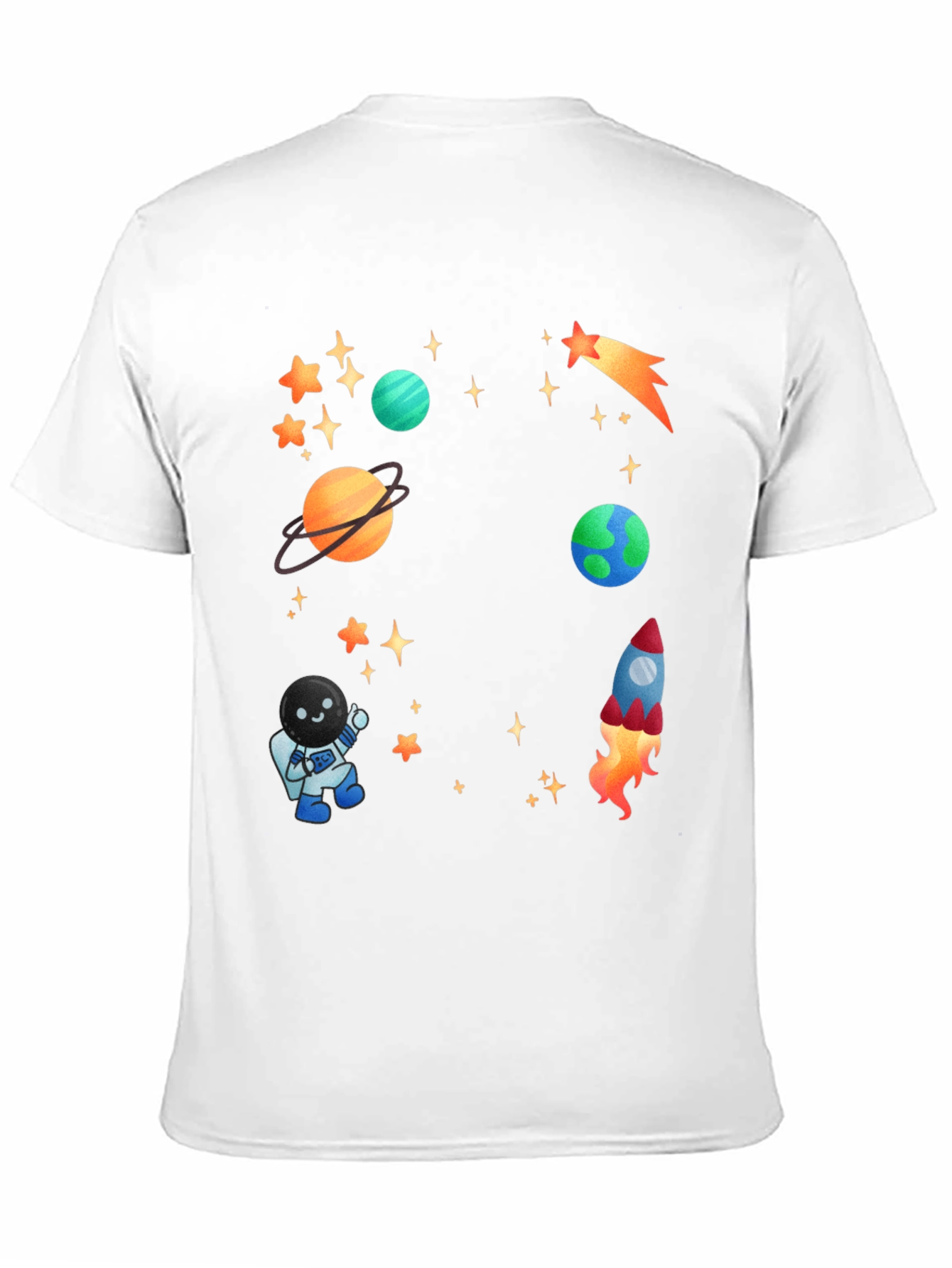 Space Adventure T-Shirt: Planets Rocket & Astronaut