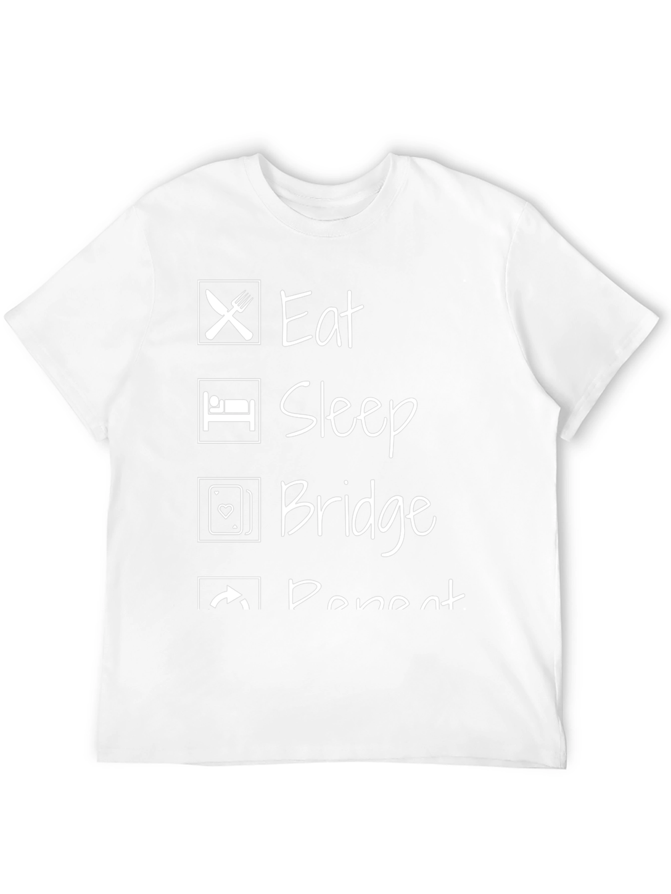 Eat Sleep Bridge Repeat Black Graphic T-Shirt
