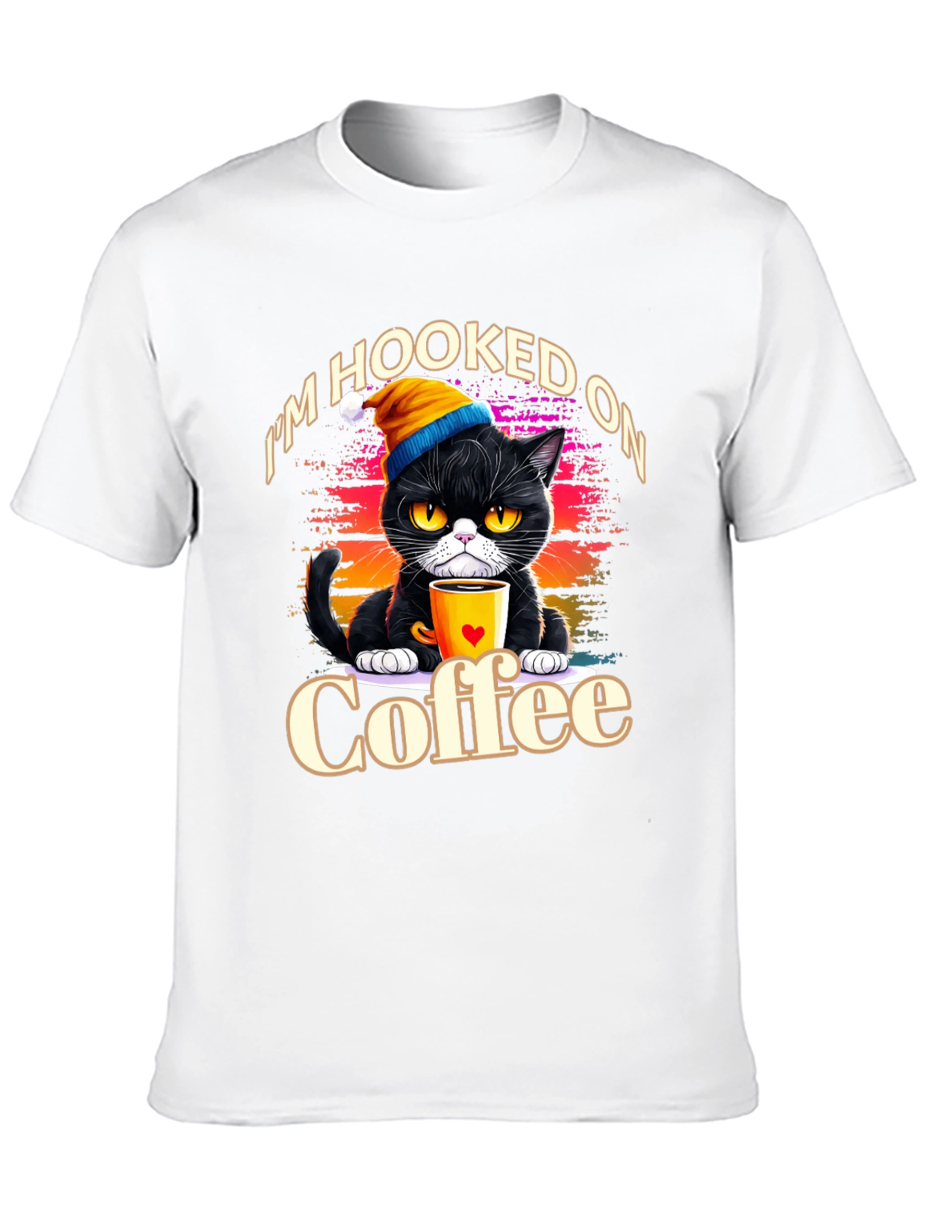 Hooked On Coffee Cat T-Shirt