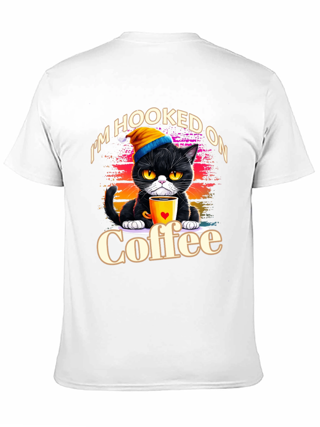 Hooked On Coffee Cat T-Shirt