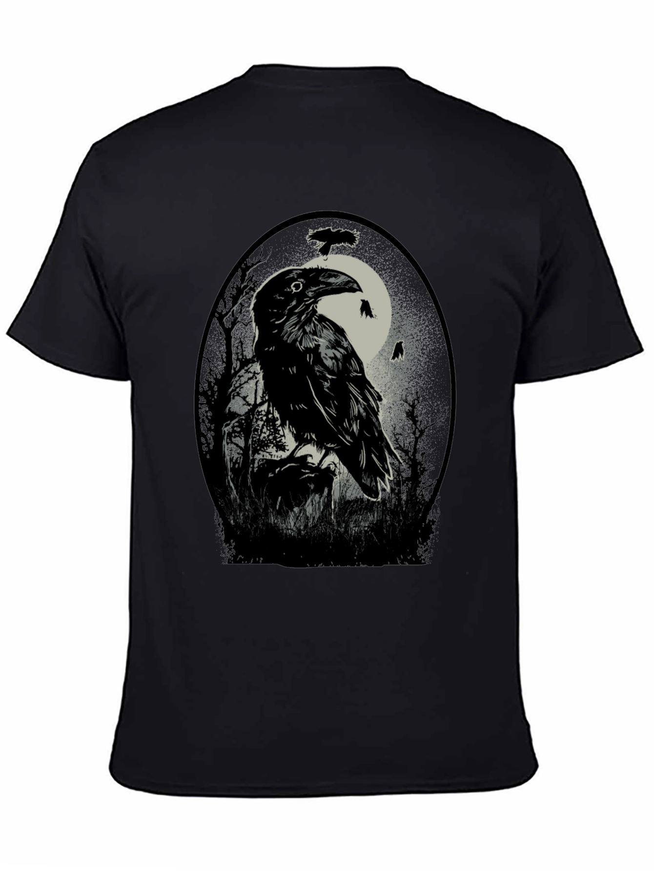 Raven Moon T-Shirt - Gothic Bird Tee