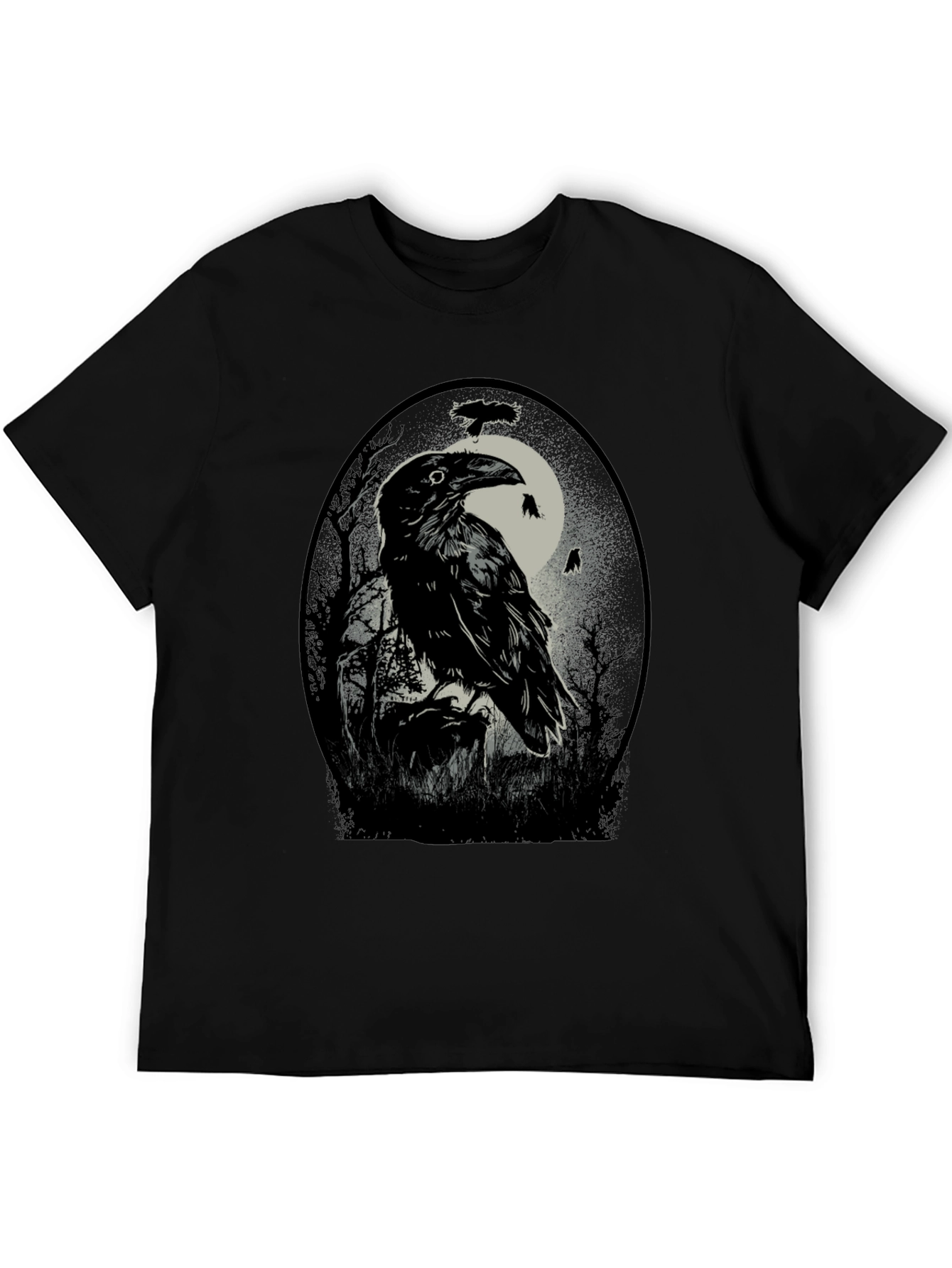 Raven Moon T-Shirt - Gothic Bird Tee