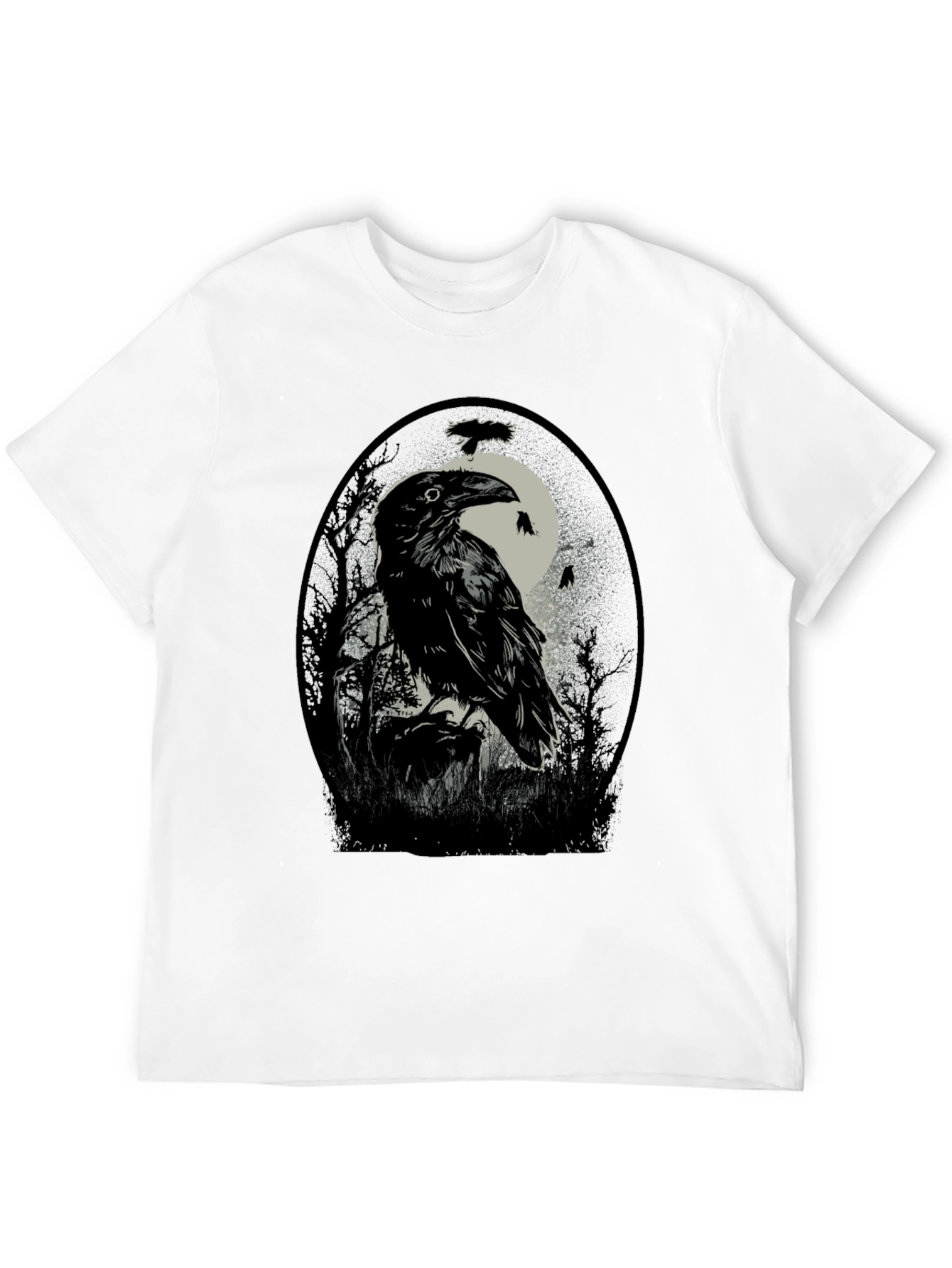 Raven Moon T-Shirt - Gothic Bird Tee