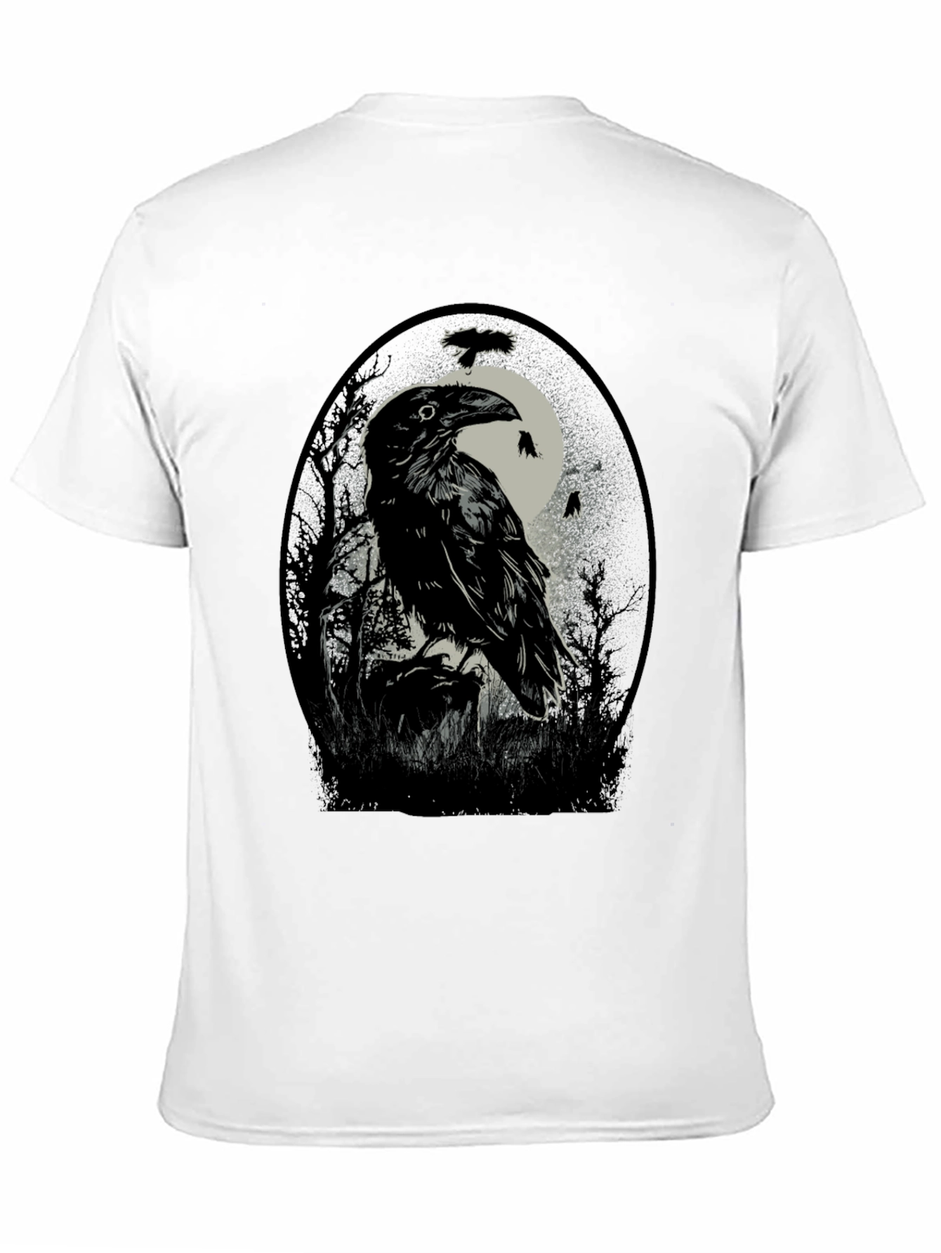 Raven Moon T-Shirt - Gothic Bird Tee