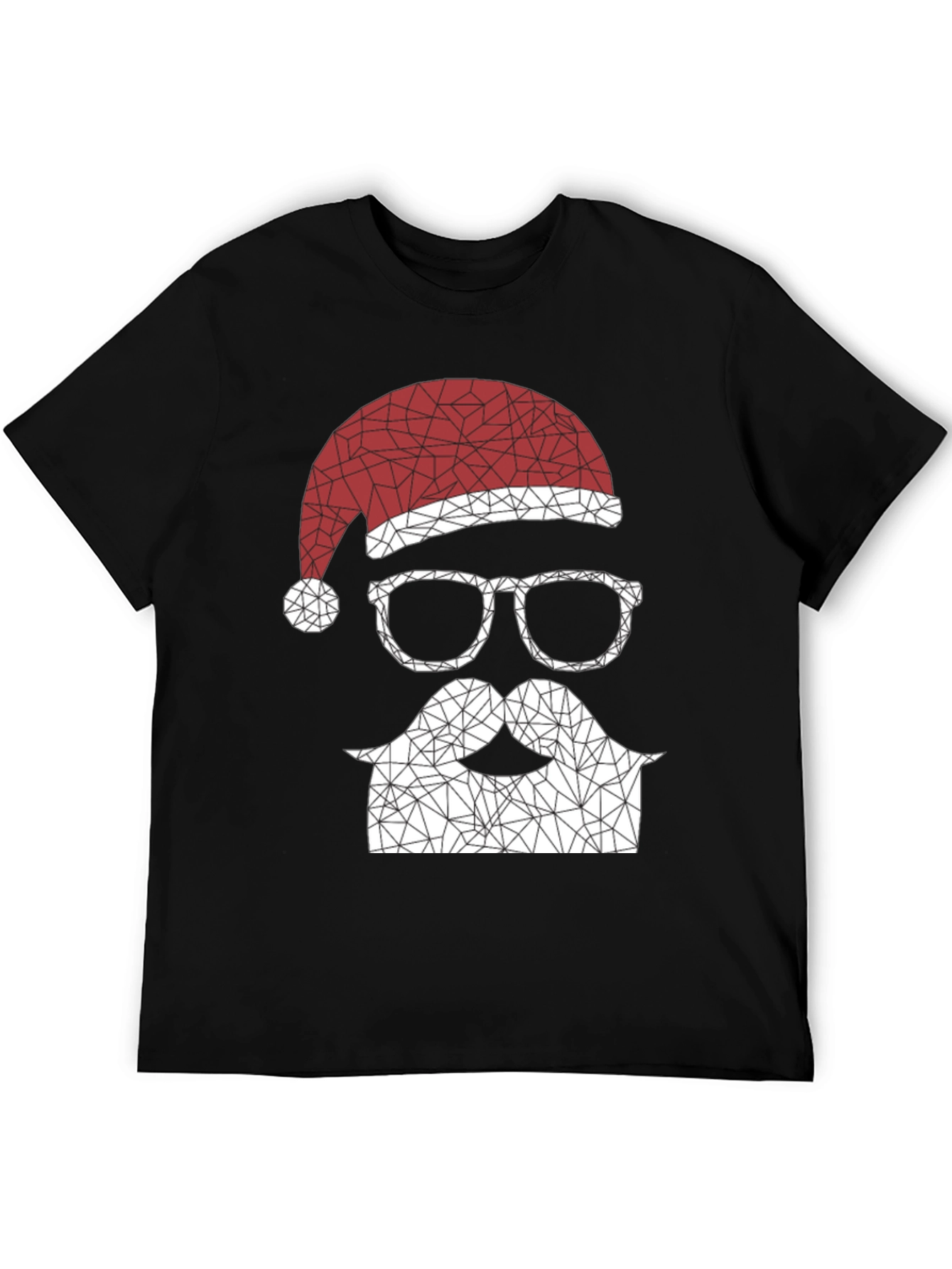 Geometric Santa T-Shirt - Holiday Style