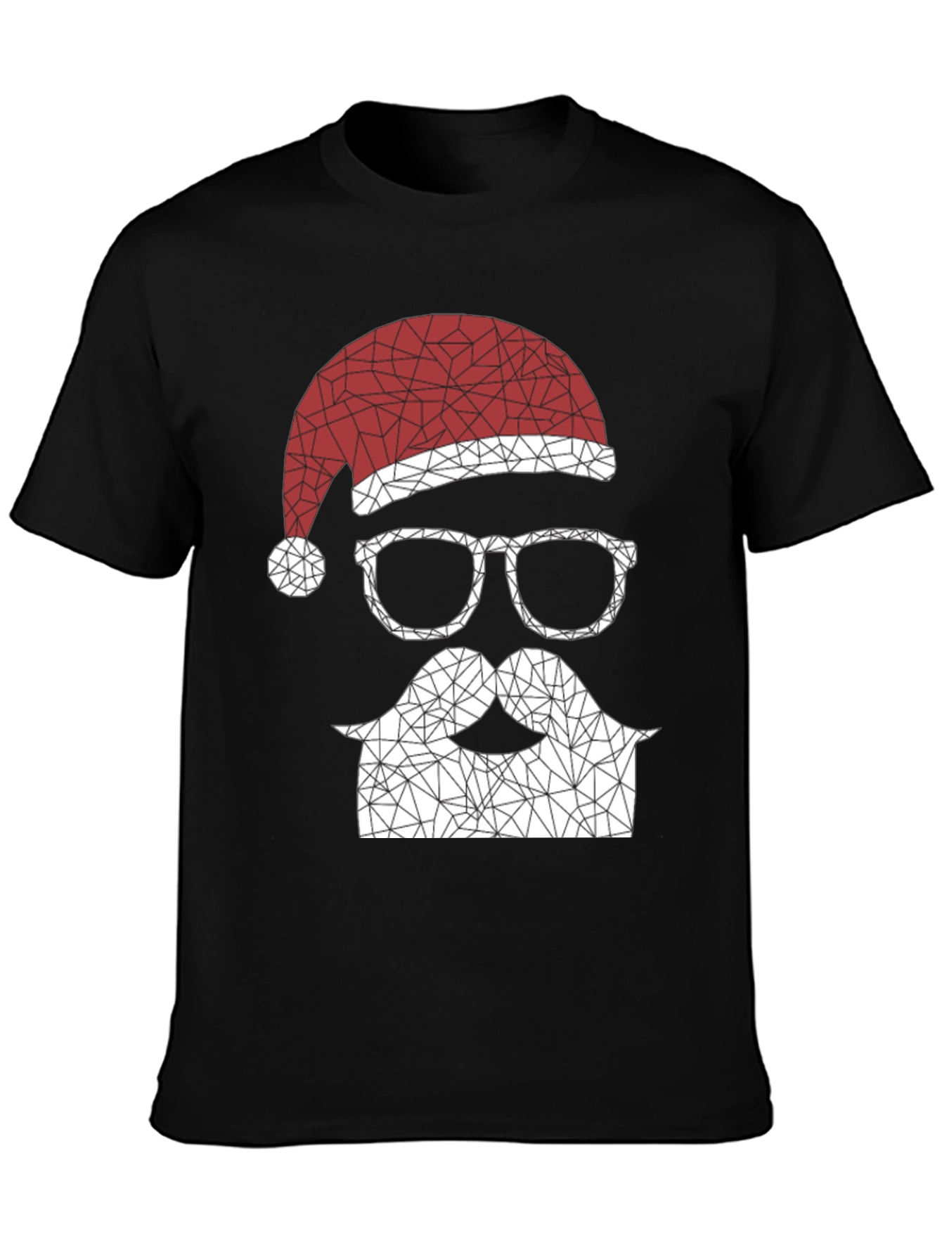 Geometric Santa T-Shirt - Holiday Style