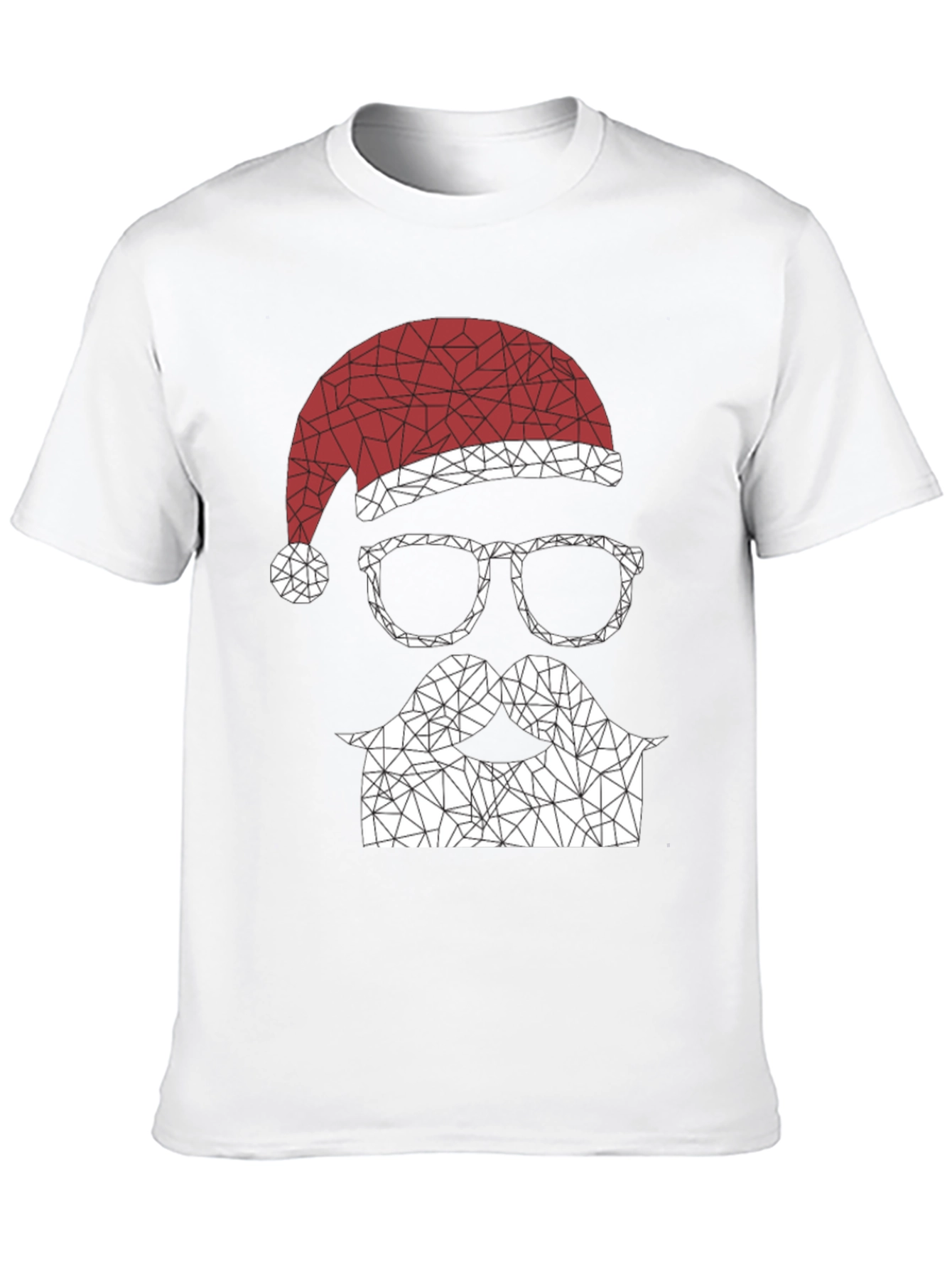 Geometric Santa T-Shirt - Holiday Style