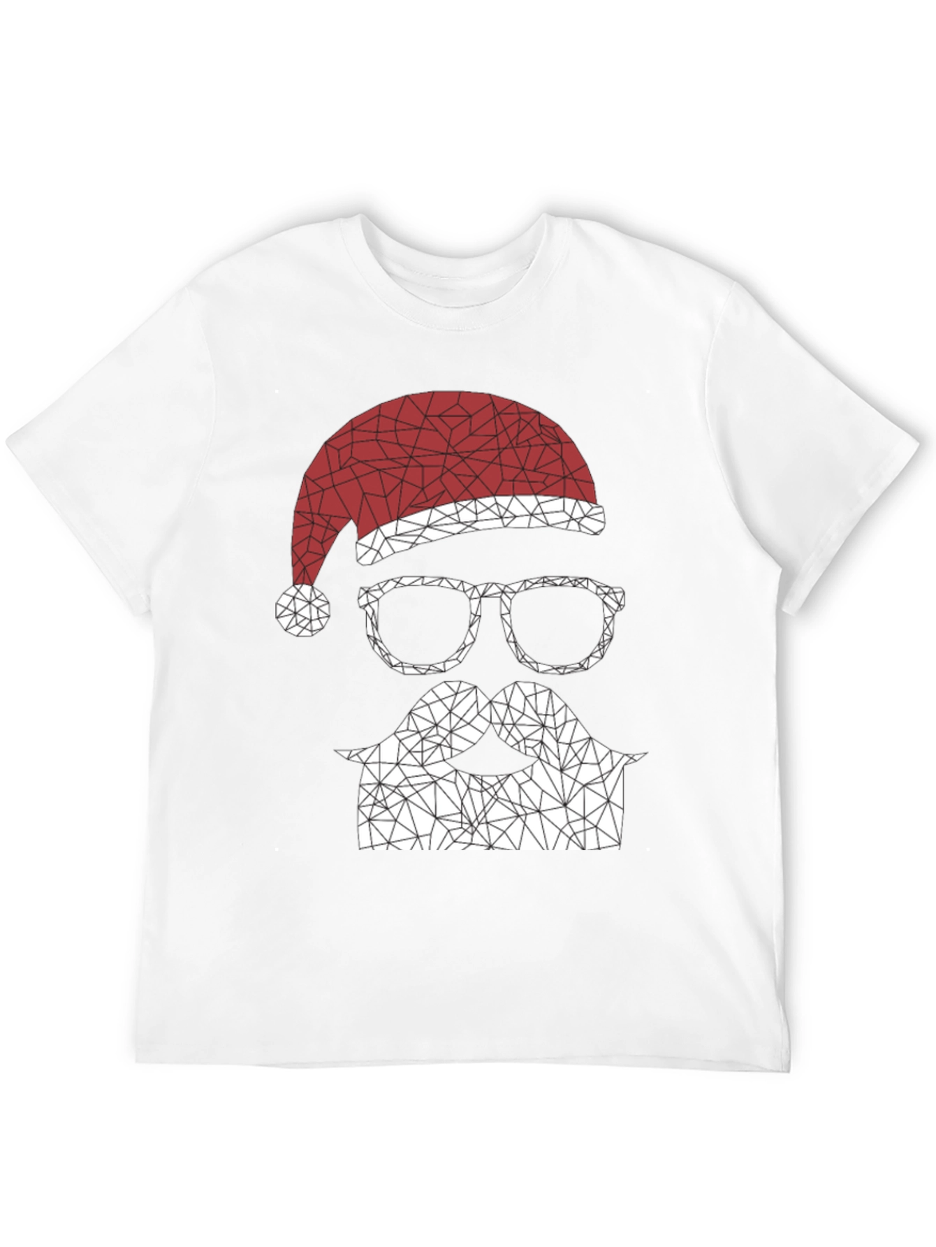 Geometric Santa T-Shirt - Holiday Style