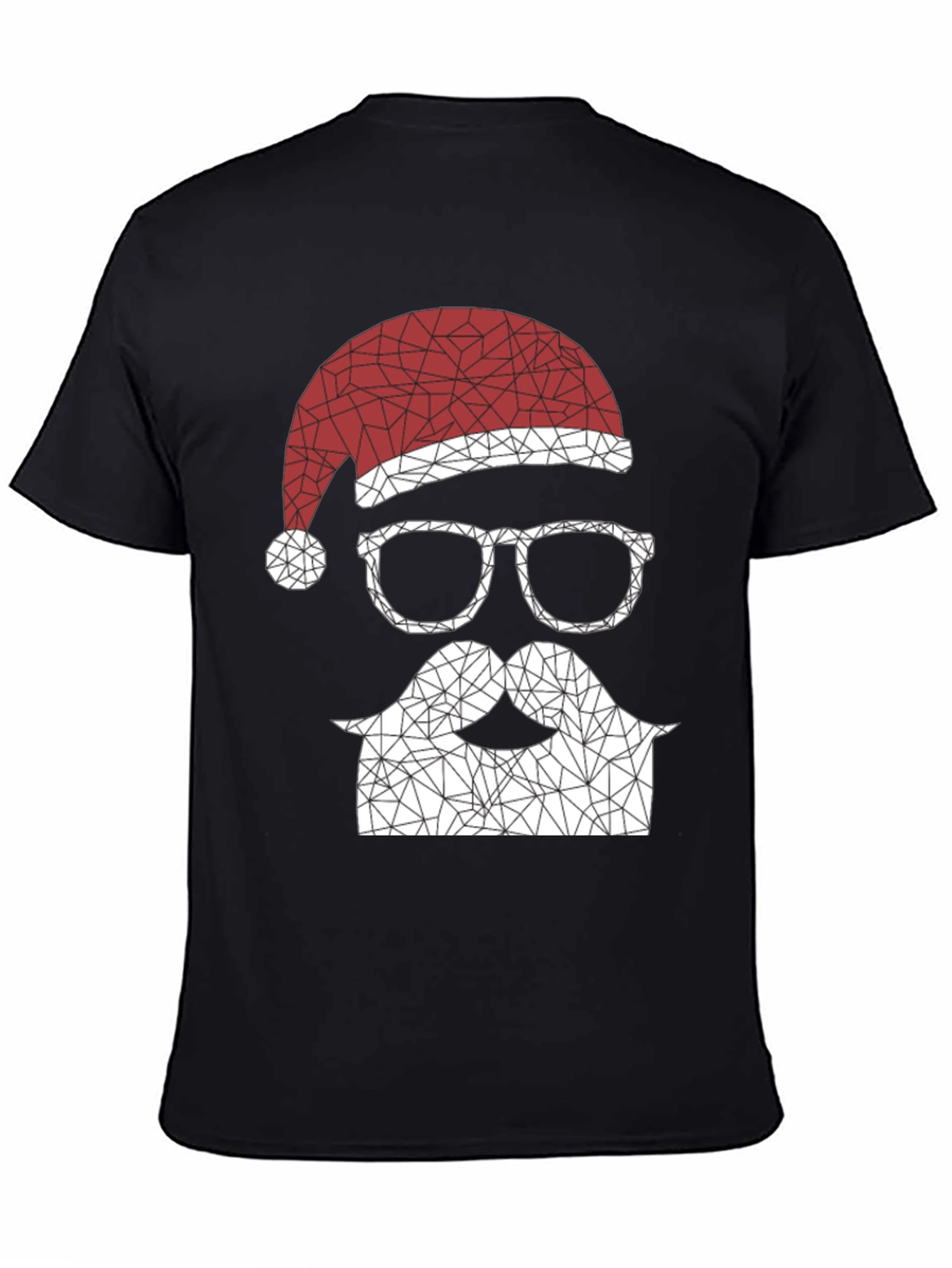 Geometric Santa T-Shirt - Holiday Style