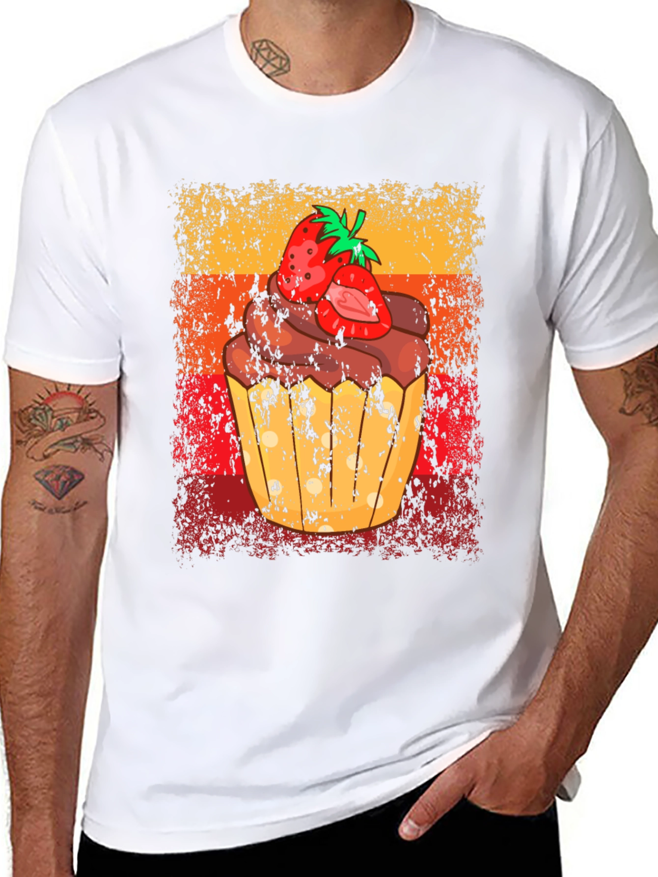 Strawberry Cupcake Graphic Tee - Sweet Treat Shirt