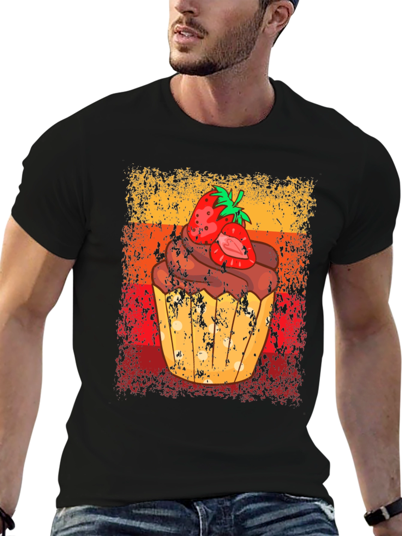 Strawberry Cupcake Graphic Tee - Sweet Treat Shirt